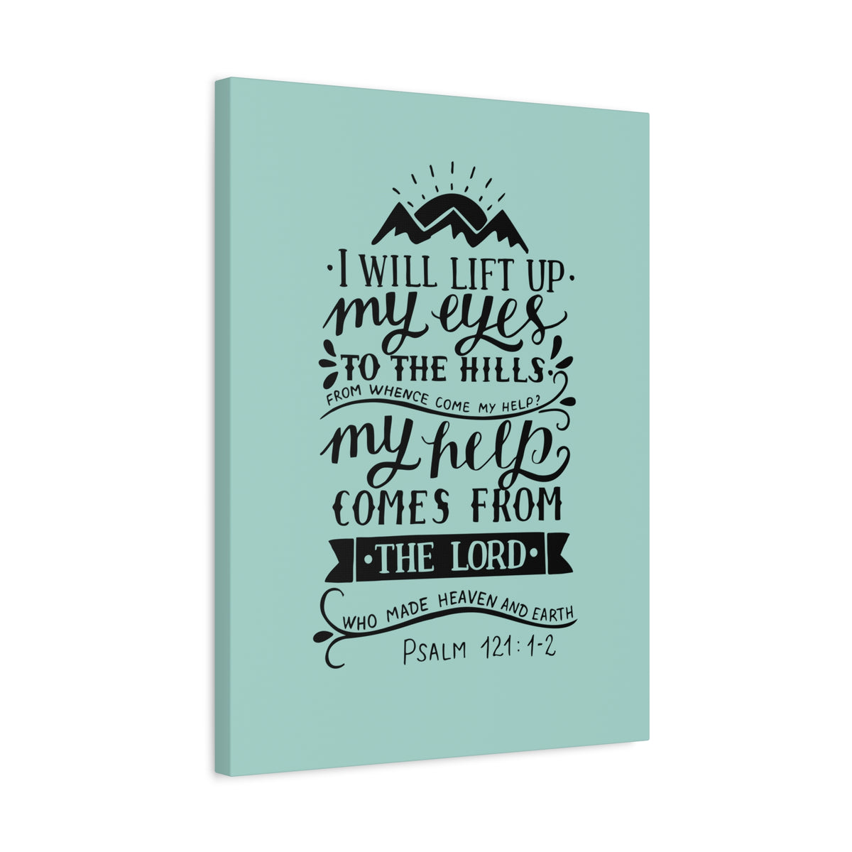 Scripture Canvas Heaven And Earth Psalm 121:1-2 Christian Wall Art Bible Verse Print Ready to Hang-Express Your Love Gifts