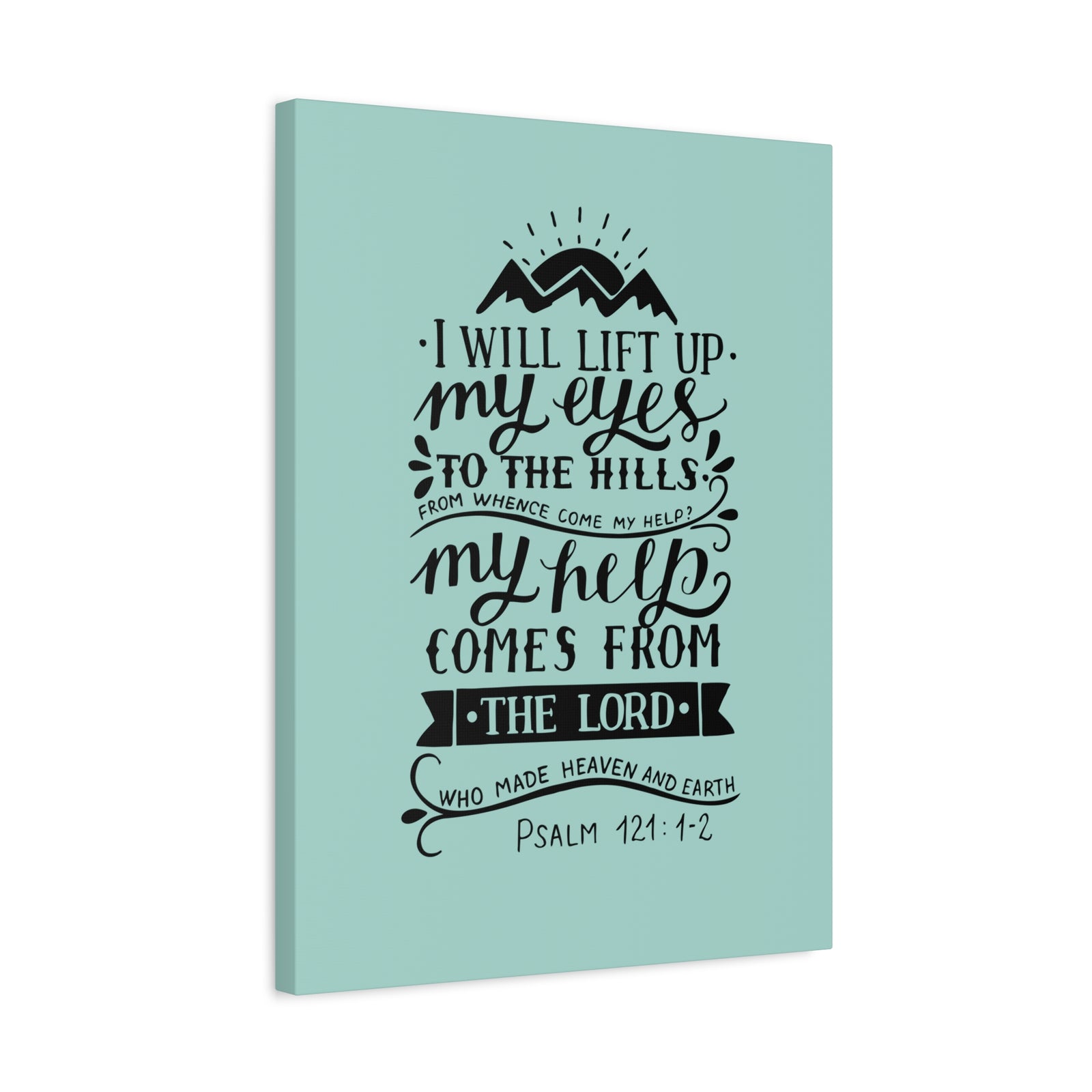 Scripture Canvas Heaven And Earth Psalm 121:1-2 Christian Wall Art Bible Verse Print Ready to Hang-Express Your Love Gifts