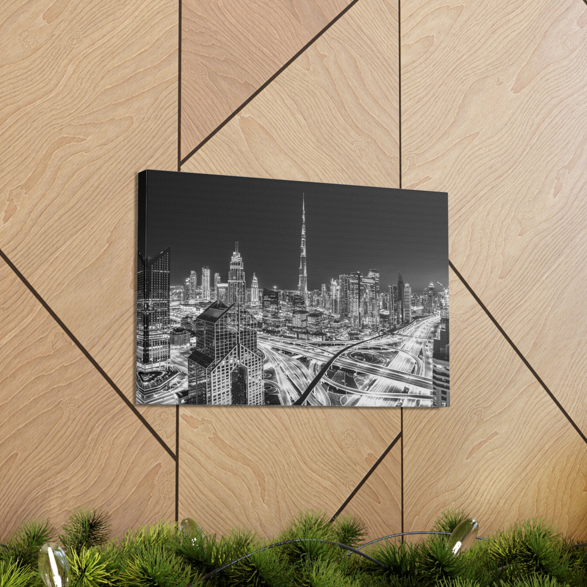 Dubai Black And White Skyline Canvas Artwork High-Quality Breathtaking Stunning Cityscape for Home Decor Ready to Hang-Express Your Love Gifts