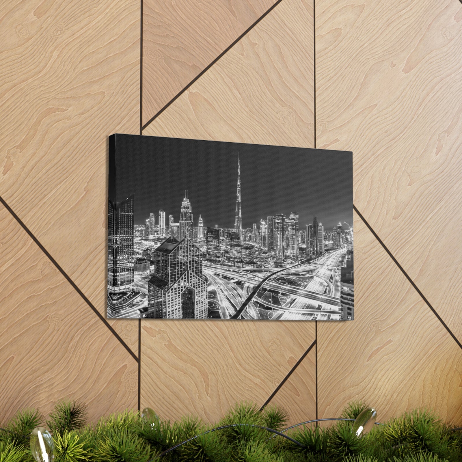 Dubai Black And White Skyline Canvas Artwork High-Quality Breathtaking Stunning Cityscape for Home Decor Ready to Hang-Express Your Love Gifts