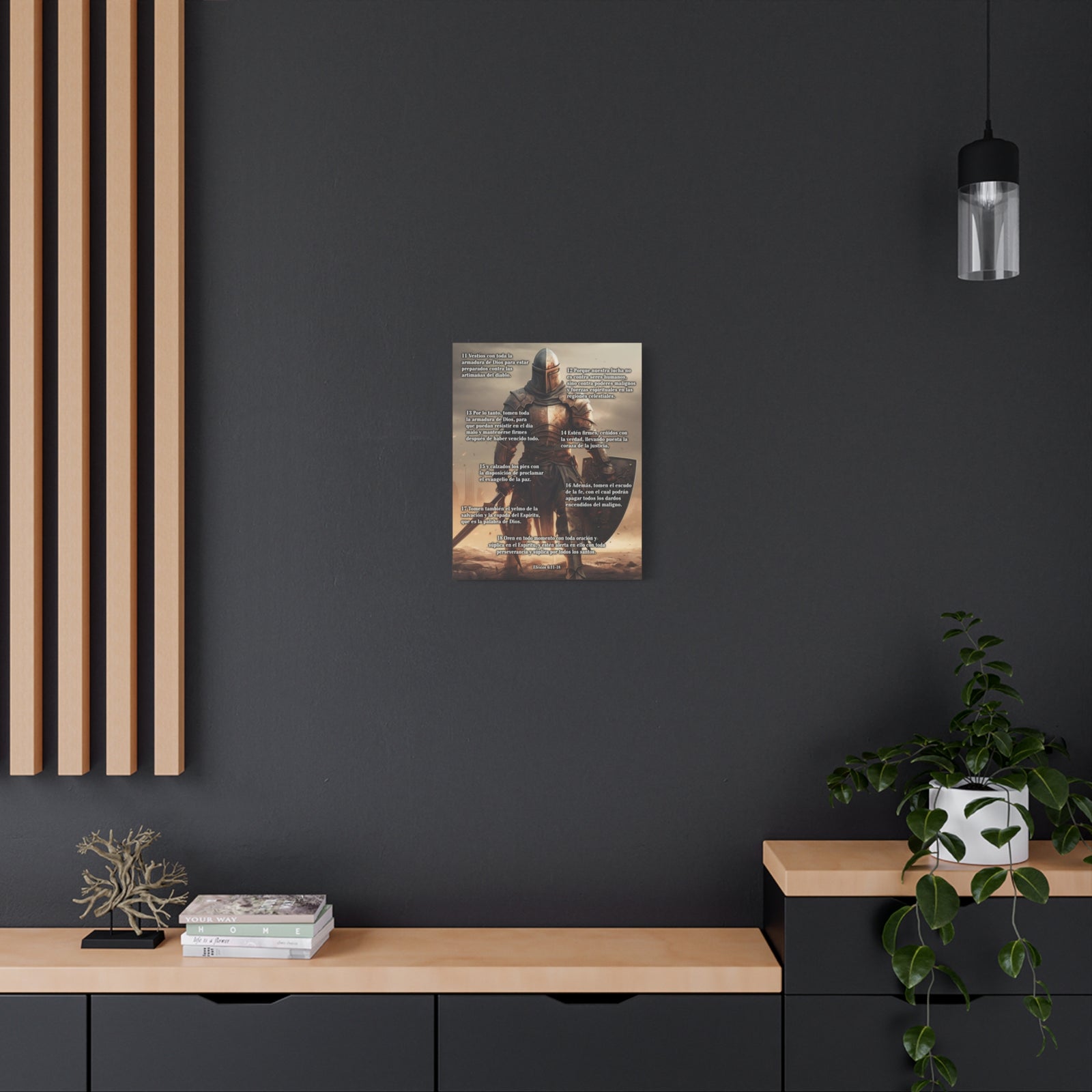 Scripture Walls Armour Of God Ephesians 6:11-18 Standing Warrior Spanish Christian Wall Art Print Ready to Hang Unframed-Express Your Love Gifts
