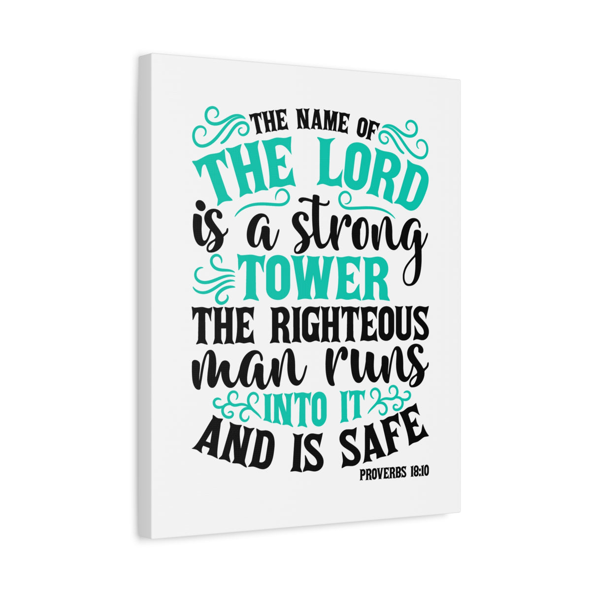 Scripture Canvas The Lord Is A Strong Tower Proverbs 18:10 Christian Wall Art Bible Verse Print Ready to Hang-Express Your Love Gifts