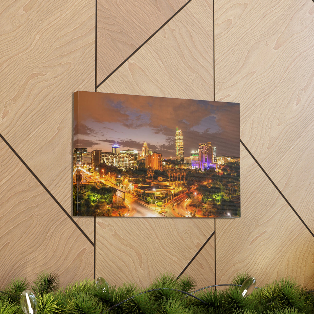 Johannesburg Night Skyline Canvas Artwork High-Quality Breathtaking Stunning Cityscape for Home Decor Ready to Hang-Express Your Love Gifts