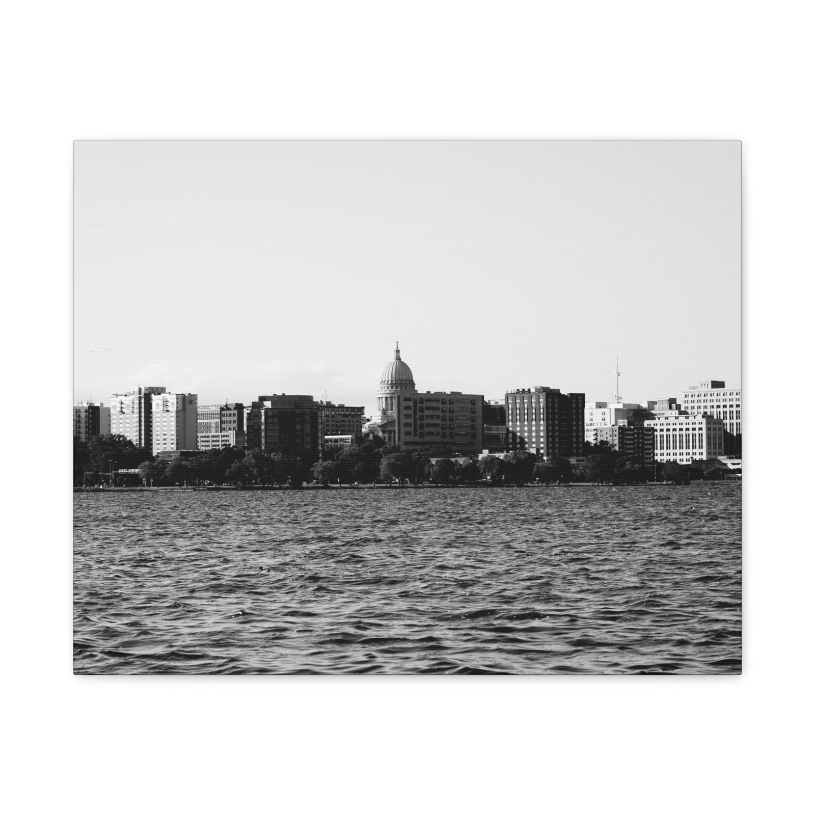 Madison Black White Skyline Canvas Artwork High-Quality Breathtaking Stunning Cityscape for Home Decor Ready to Hang-Express Your Love Gifts