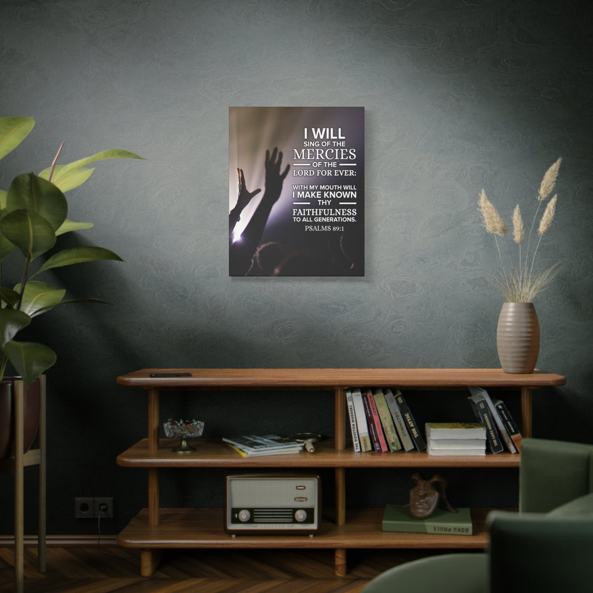 Scripture Canvas Mercies Psalm 89:1 Christian Wall Art Bible Verse Print Ready to Hang-Express Your Love Gifts