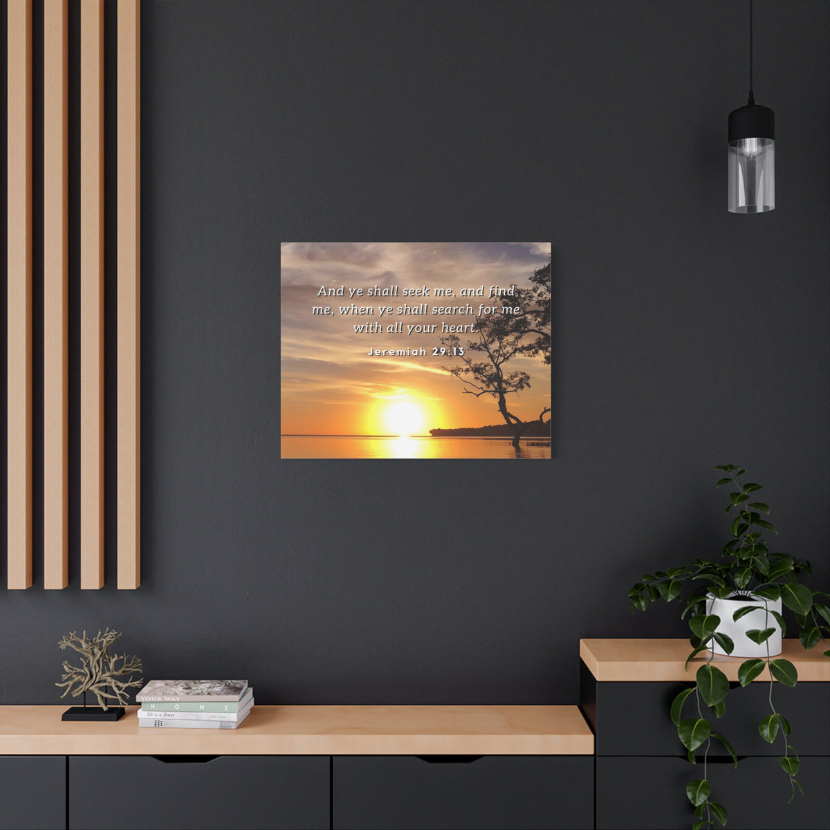 Scripture Walls All Your Heart Jeremiah 29:13 Bible Verse Canvas Christian Wall Art Ready to Hang-Express Your Love Gifts
