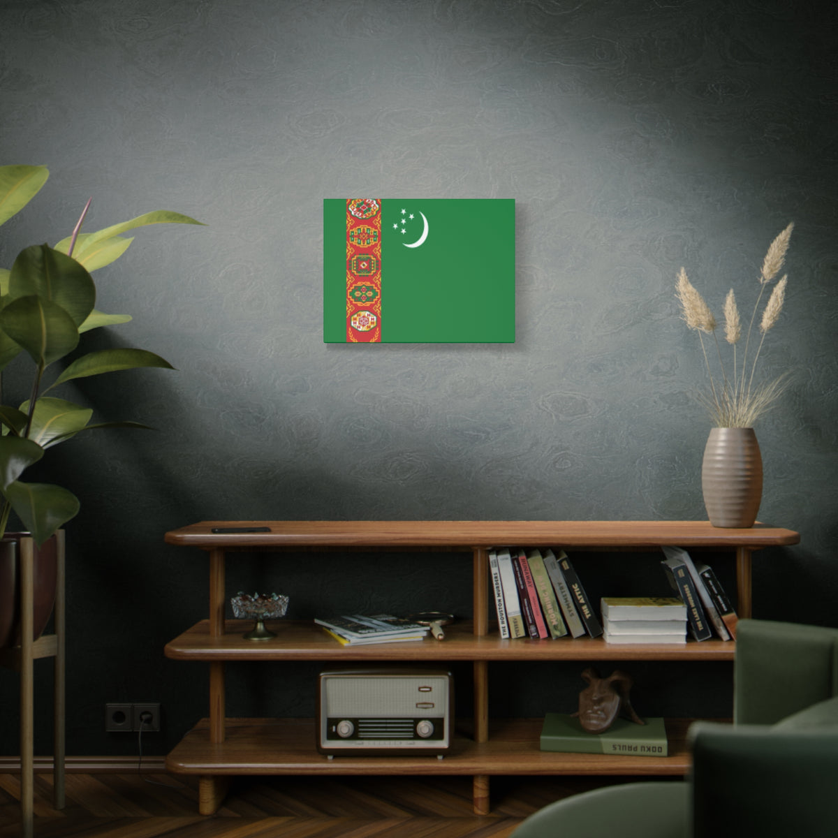 Turkmenistan Country Flag Canvas Vibrant Wall Art Unframed Home Decor-Express Your Love Gifts
