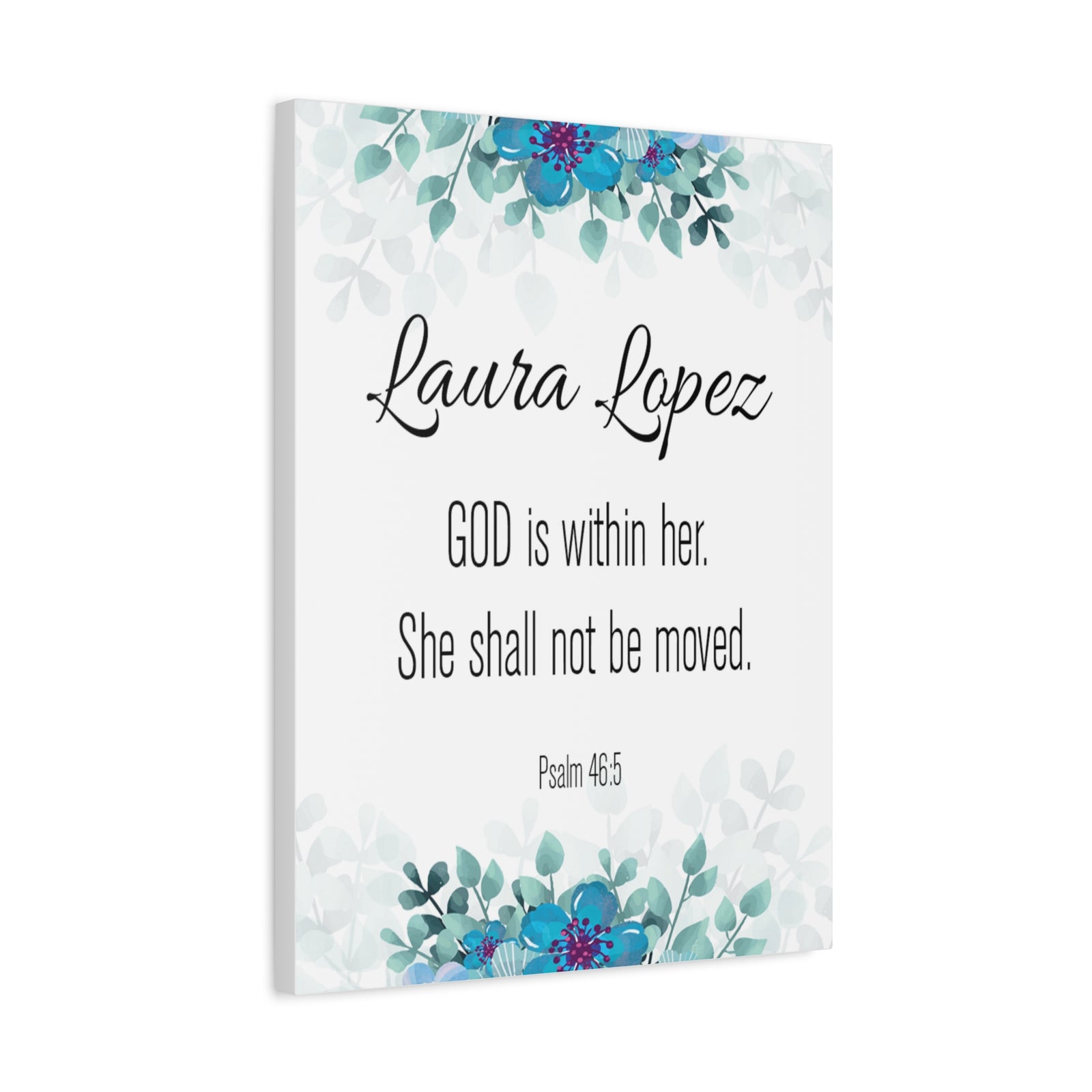 Personalized Scripture Walls God Is Within Her Psalm 46:5 Bible Chapter Canvas Christian Wall Art Ready to Hang-Express Your Love Gifts