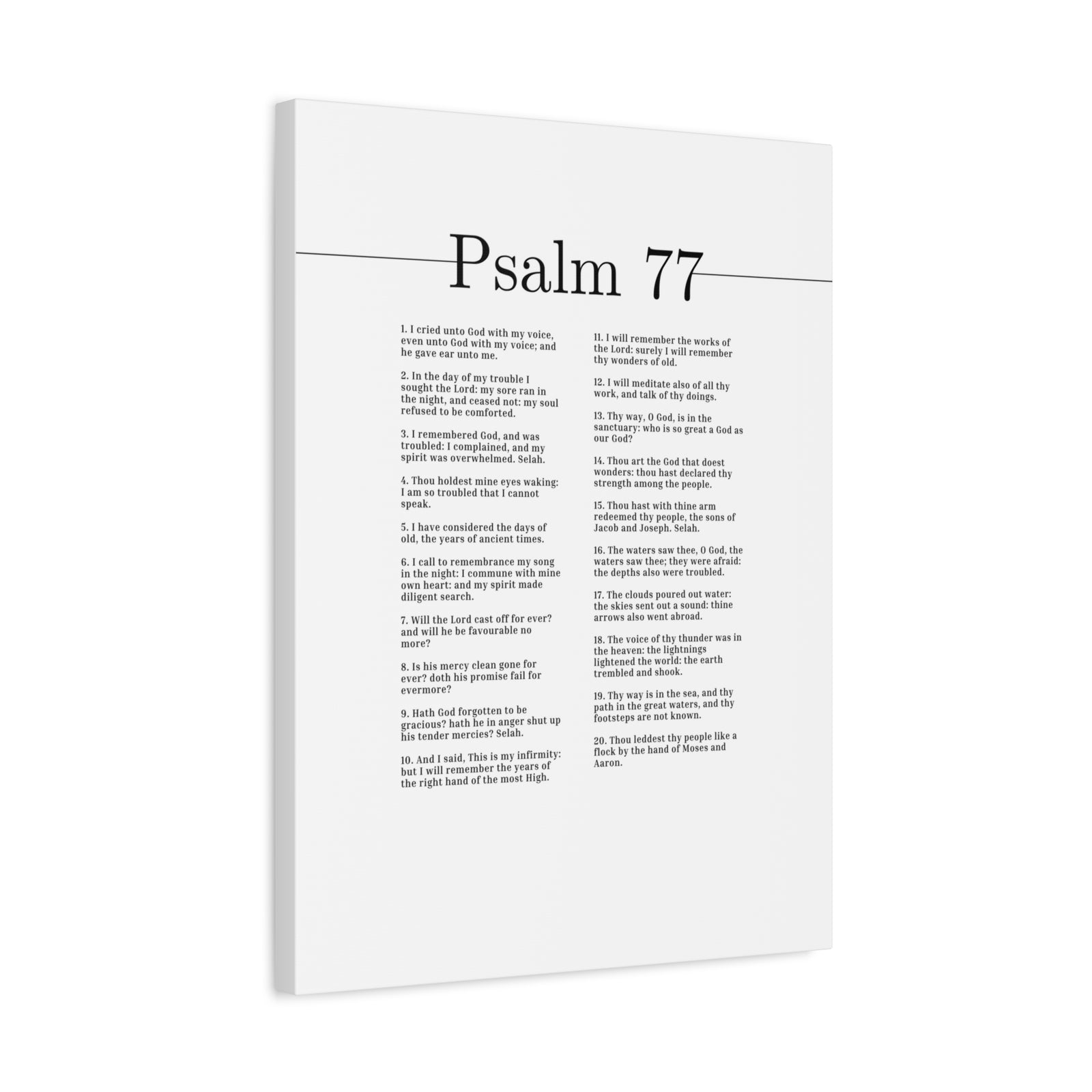 Scripture Canvas I Remembered God Psalm 77 Christian Wall Art Bible Verse Print Ready to Hang-Express Your Love Gifts