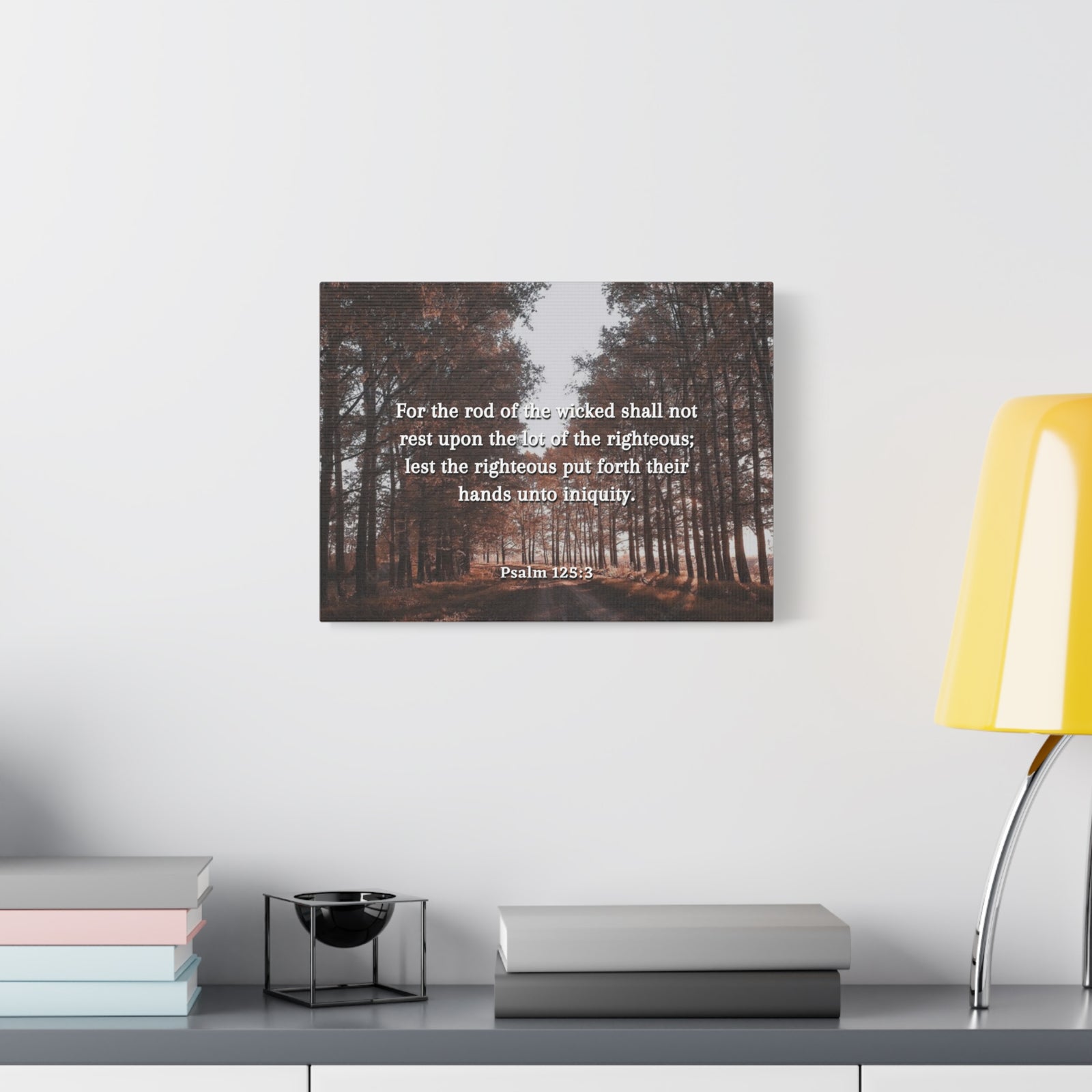Scripture Canvas Righteous Psalm 125:3 Christian Wall Art Bible Verse Print Ready to Hang-Express Your Love Gifts