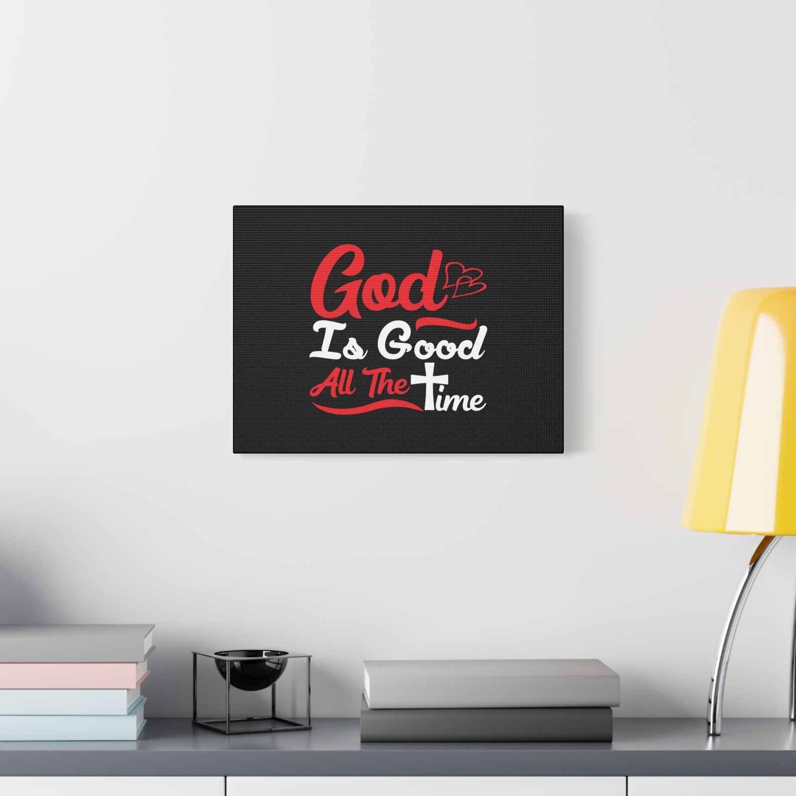 Scripture Canvas God Is Good All The Time Psalm 100:5 Christian Wall Art Bible Verse Print Ready to Hang-Express Your Love Gifts