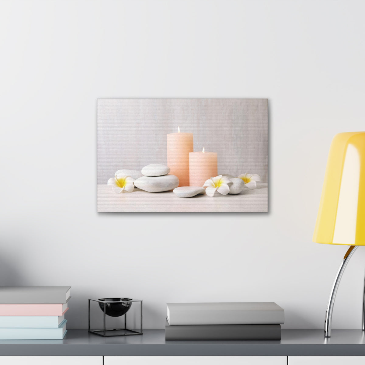 Lighted Candles and Flowers Forest Floral Nature Photography Canvas Wall Art for Home Decor Ready-to-Hang-Express Your Love Gifts