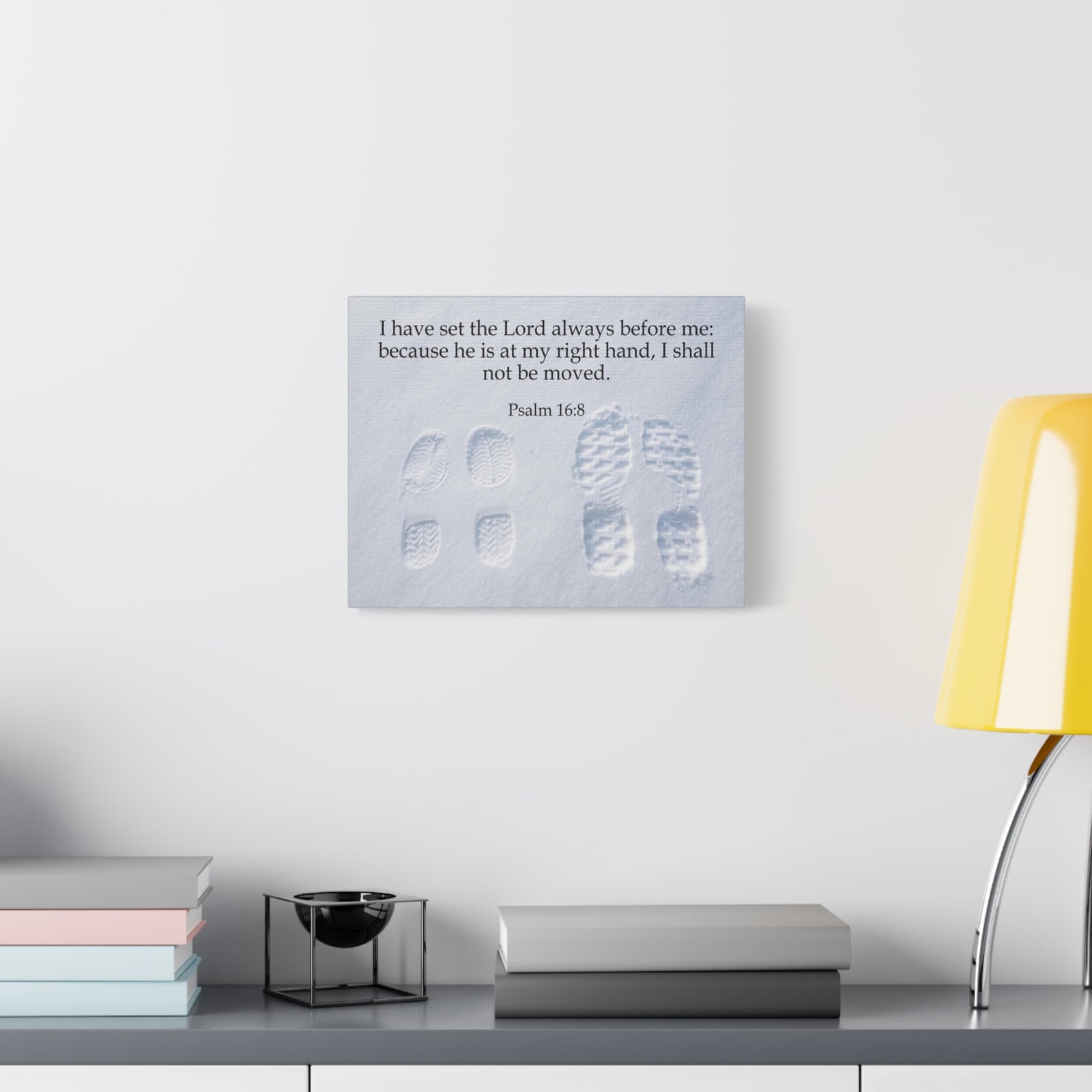 Scripture Canvas I Shall Not Be Moved Psalm 16:8 Christian Wall Art Bible Verse Print Ready to Hang-Express Your Love Gifts