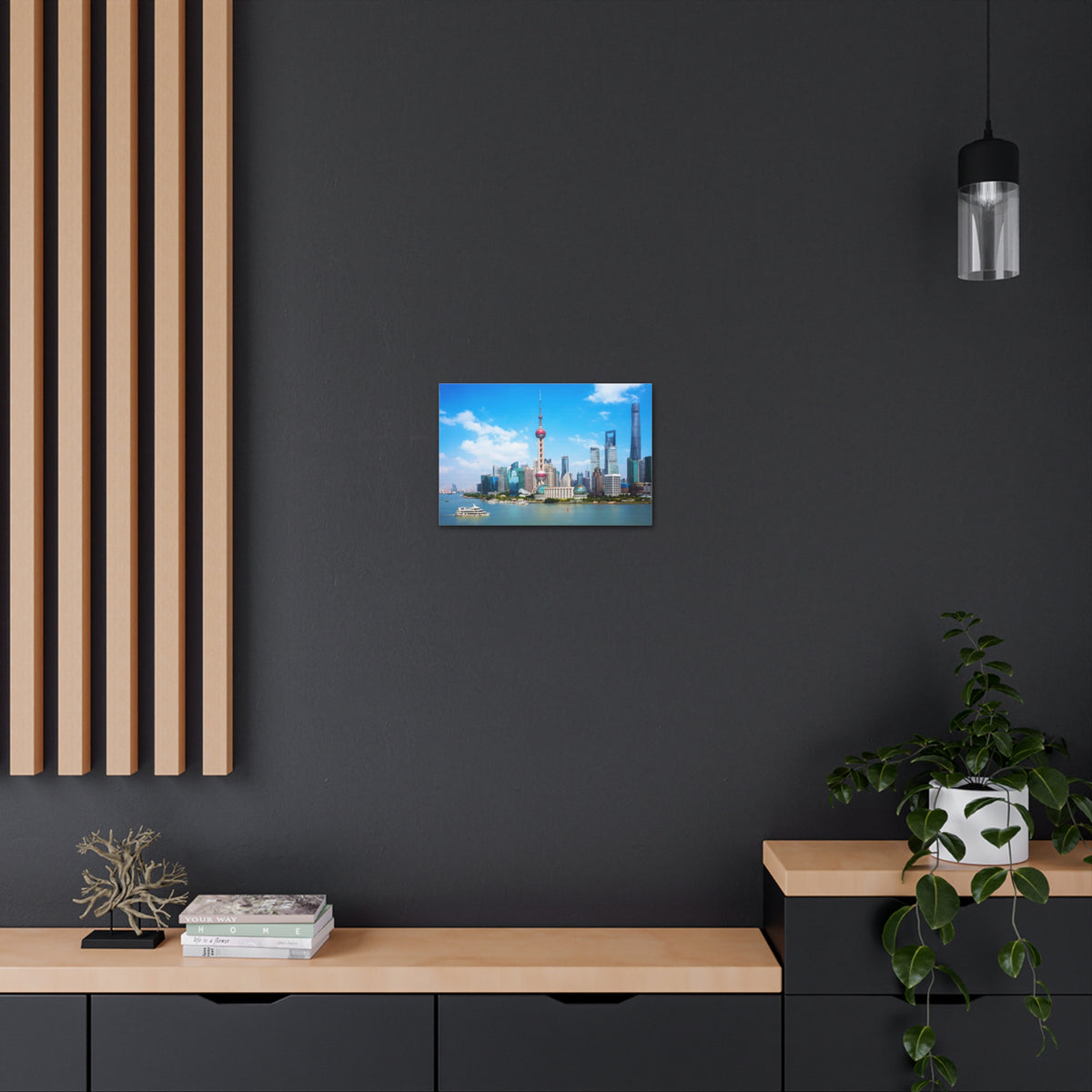 Shanghai Daytime Skyline Canvas Artwork High-Quality Breathtaking Stunning Cityscape for Home Decor Ready to Hang-Express Your Love Gifts