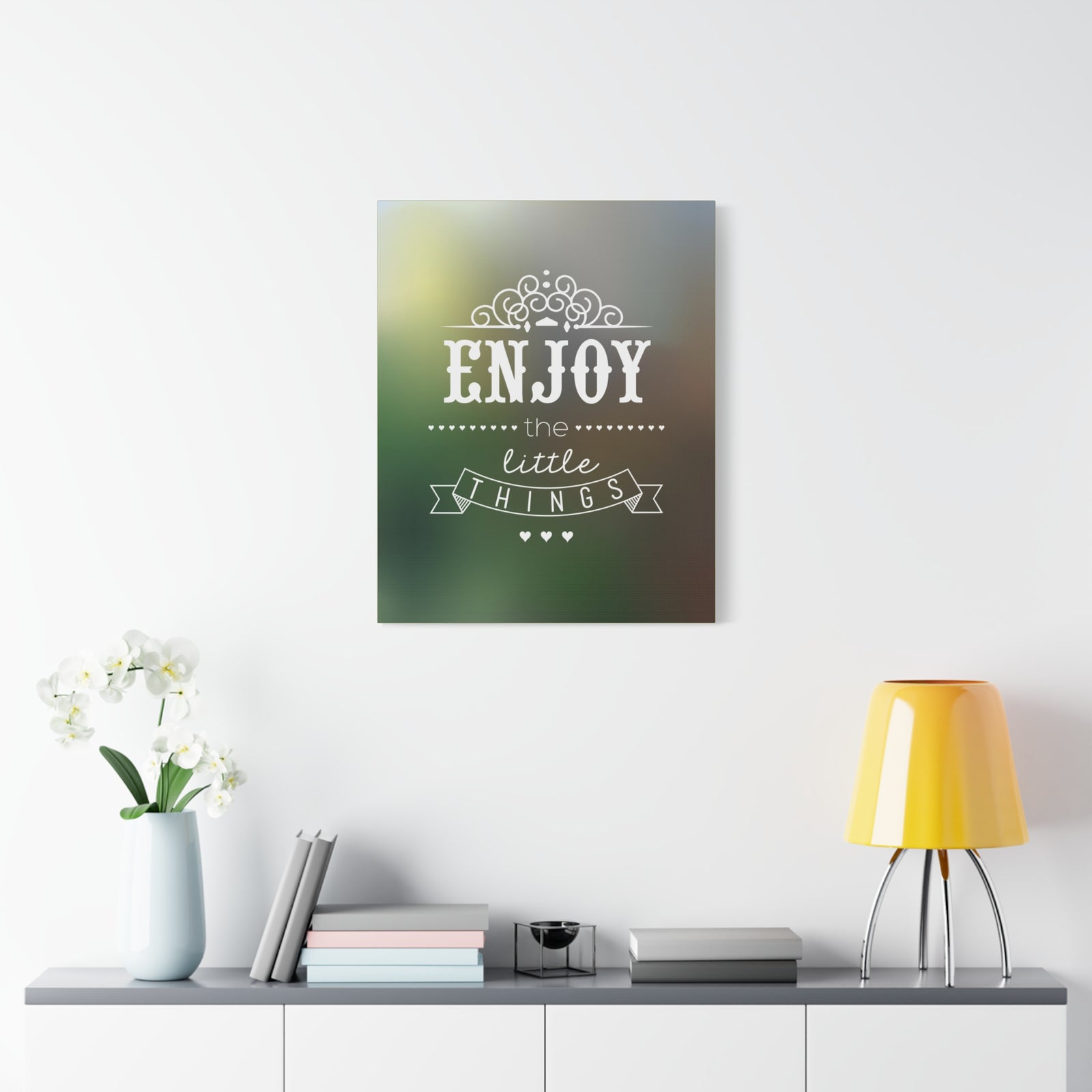 Inspirational Wall Art Enjoy The Little Things Motivation Wall Decor for Home Office Gym Inspiring Success Quote Print Ready to Hang-Express Your Love Gifts