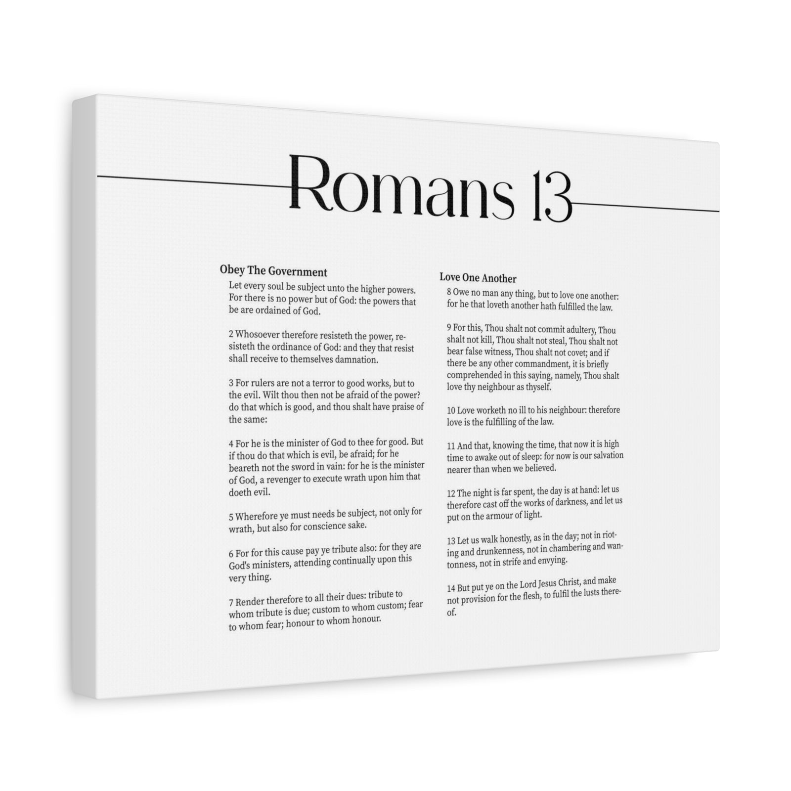 Scripture Canvas Romans 13 Christian Wall Art Print Ready to Hang-Express Your Love Gifts