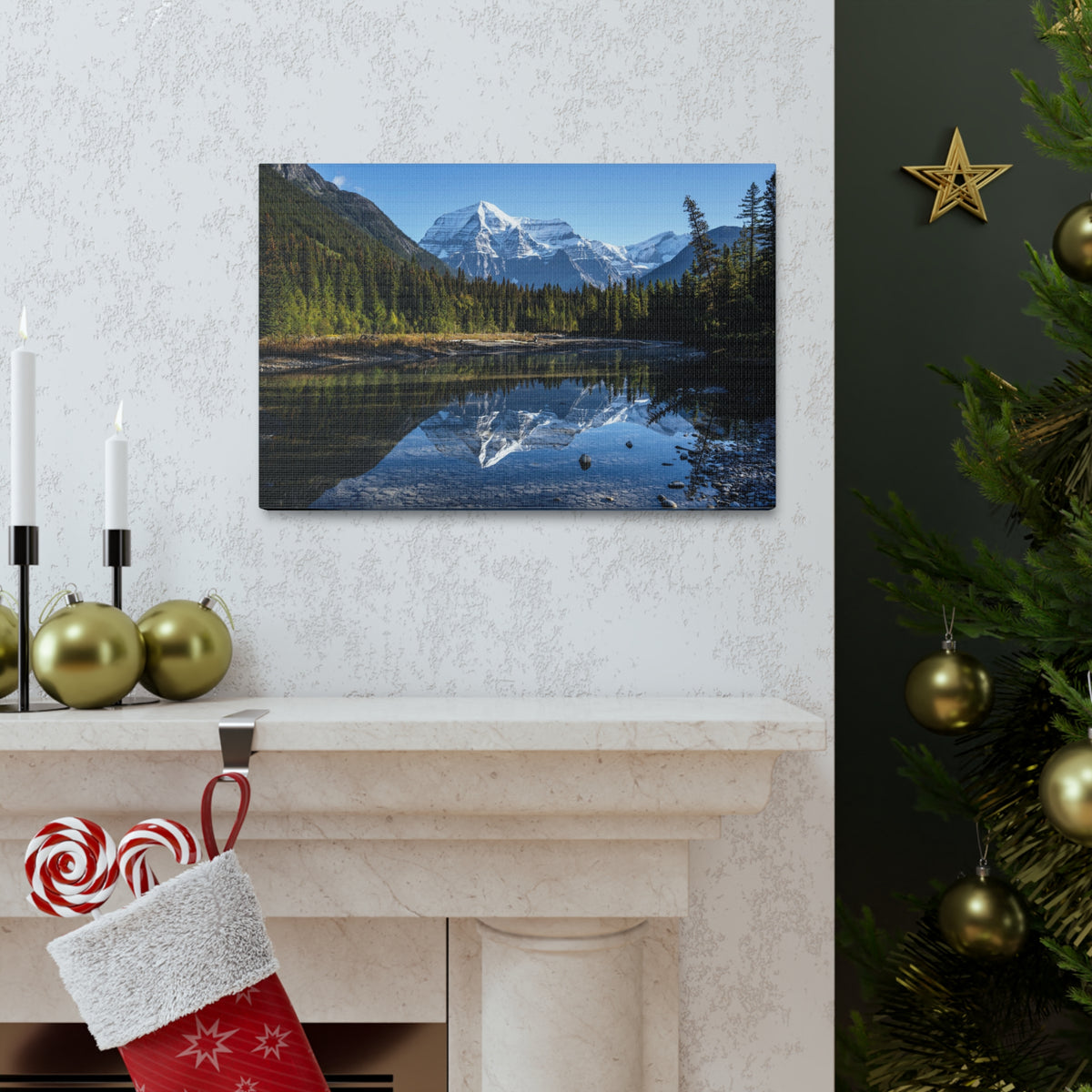 Mystic Forest Mountain Nature Wilderness Photography Canvas Wall Art for Home Decor Ready-to-Hang-Express Your Love Gifts