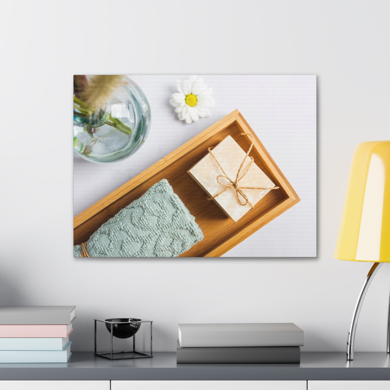 Top View Bath Forest Floral Nature Photography Canvas Wall Art for Home Decor Ready-to-Hang-Express Your Love Gifts