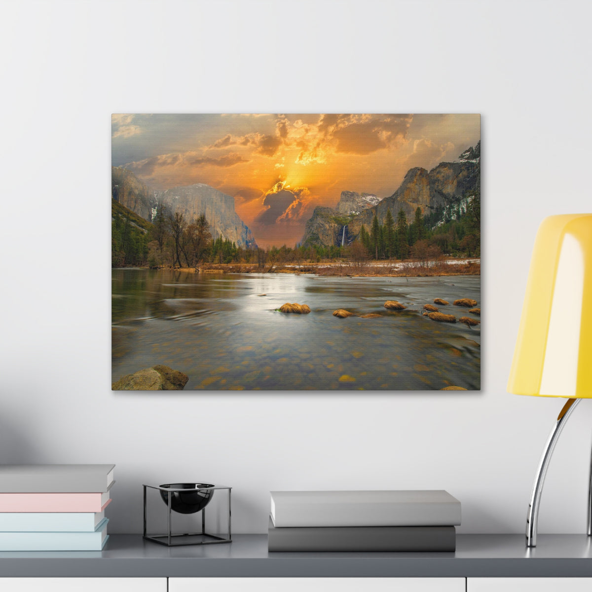 Golden Hour Over Mountain Nature Wilderness Photography Canvas Wall Art for Home Decor Ready-to-Hang-Express Your Love Gifts