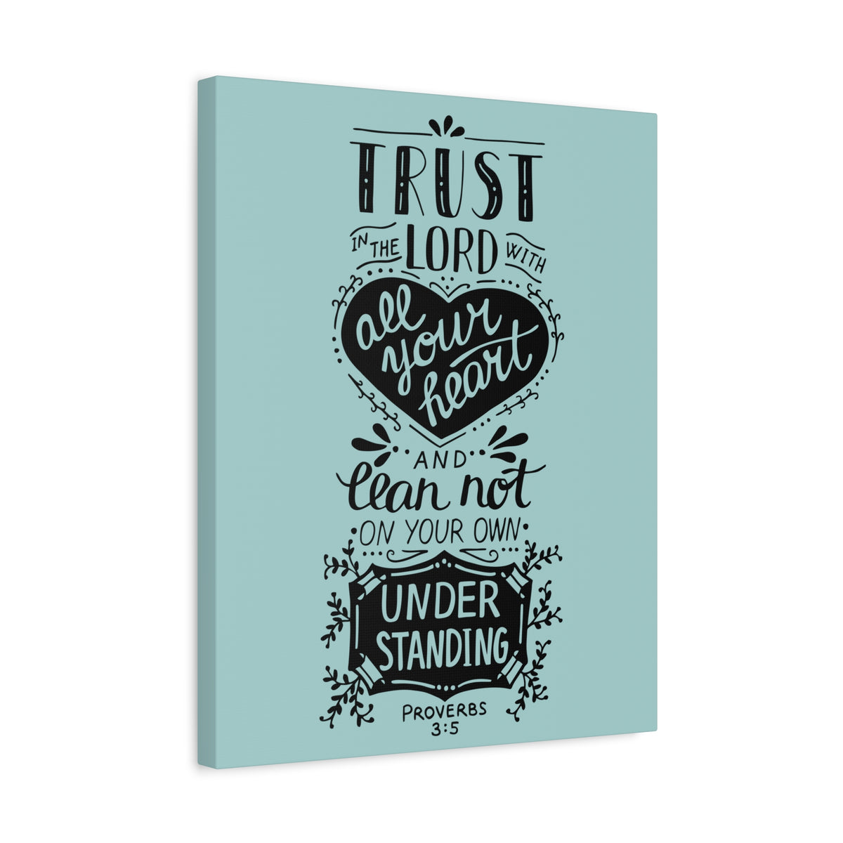 Scripture Canvas Trust In The Lord Proverbs 3:5 Christian Wall Art Bible Verse Print Ready To Hang-Express Your Love Gifts