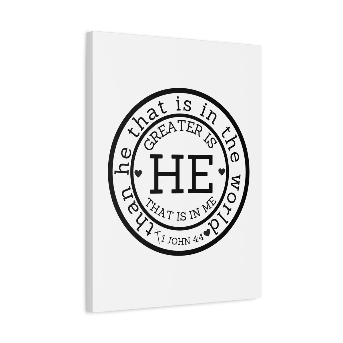 Scripture Walls 1 John 4:4 Greater is He Bible Verse Canvas Christian Wall Art Ready to Hang Unframed-Express Your Love Gifts