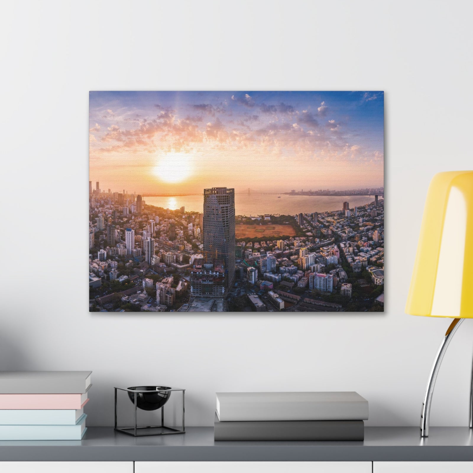 Mumbai Daytime Skyline Canvas Artwork High-Quality Breathtaking Stunning Cityscape for Home Decor Ready to Hang-Express Your Love Gifts