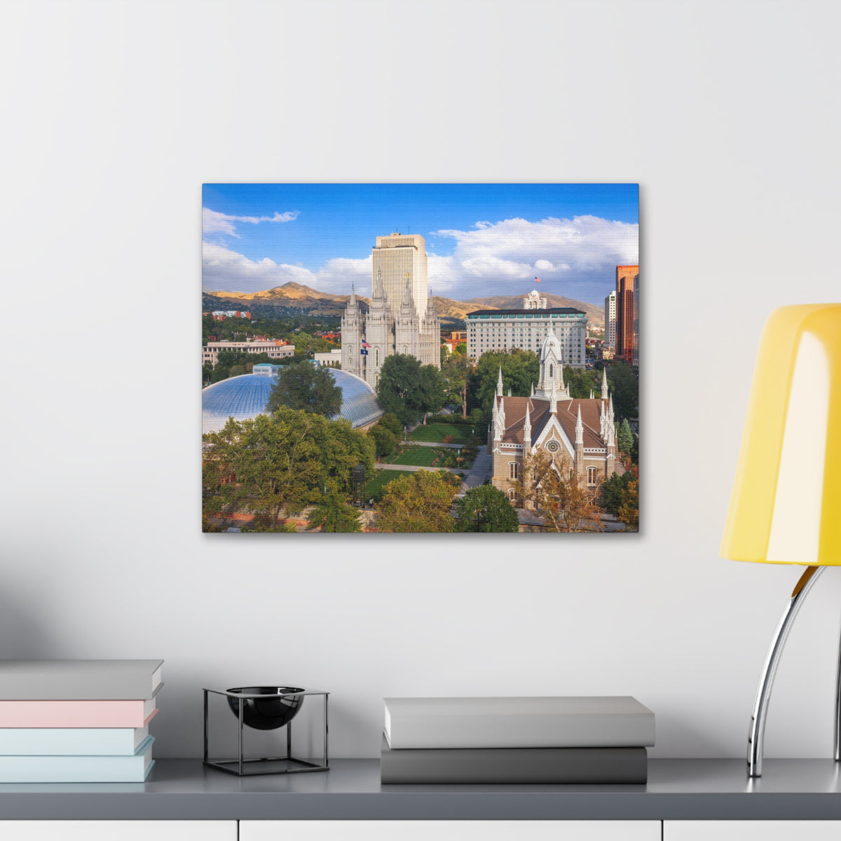 Salt Lake City Daytime Skyline Canvas Artwork High-Quality Breathtaking Stunning Cityscape for Home Decor Ready to Hang-Express Your Love Gifts
