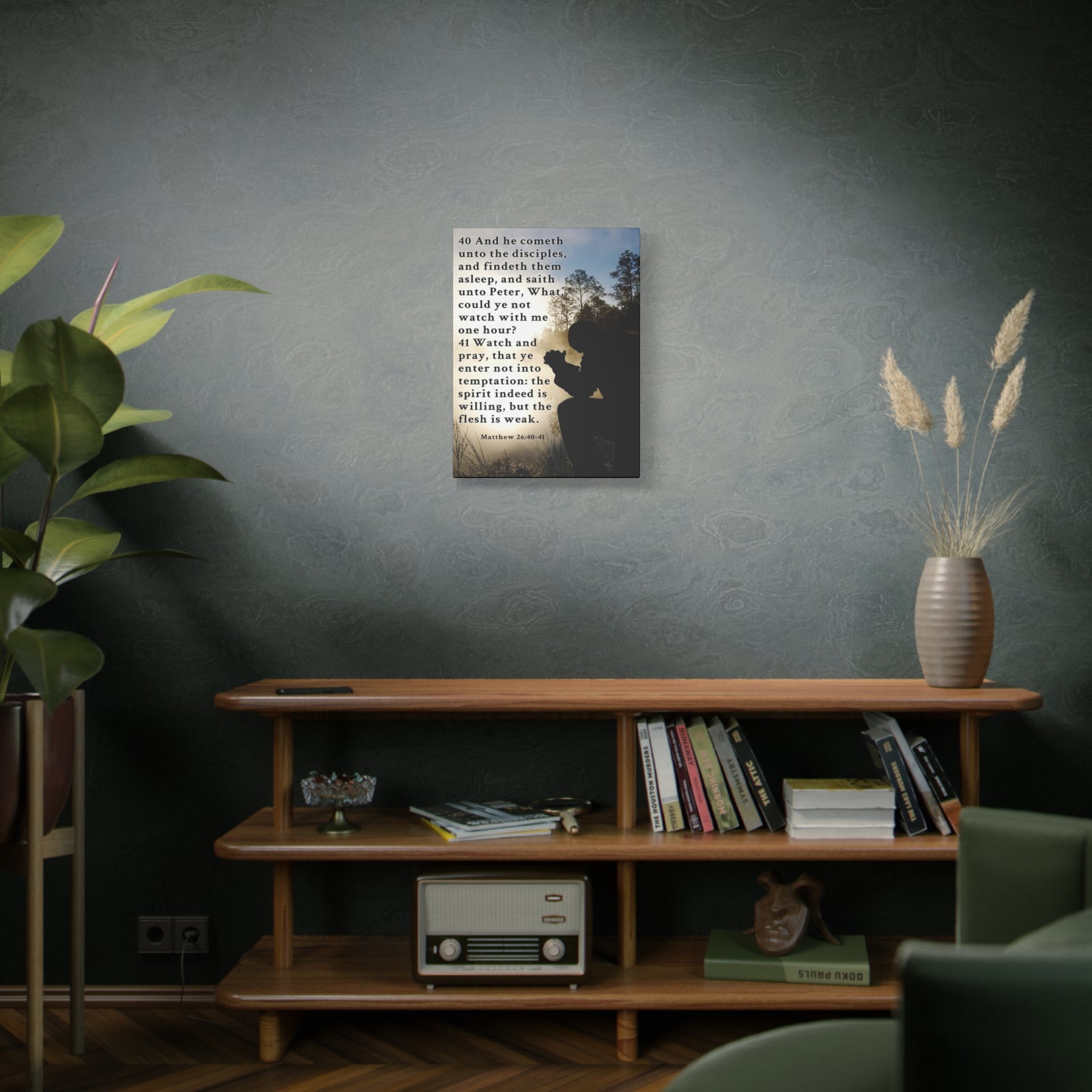 Matthew 26:40-41 Watch and Pray Bible Verse Canvas – Christian Wall Art, Ready to Hang-Express Your Love Gifts