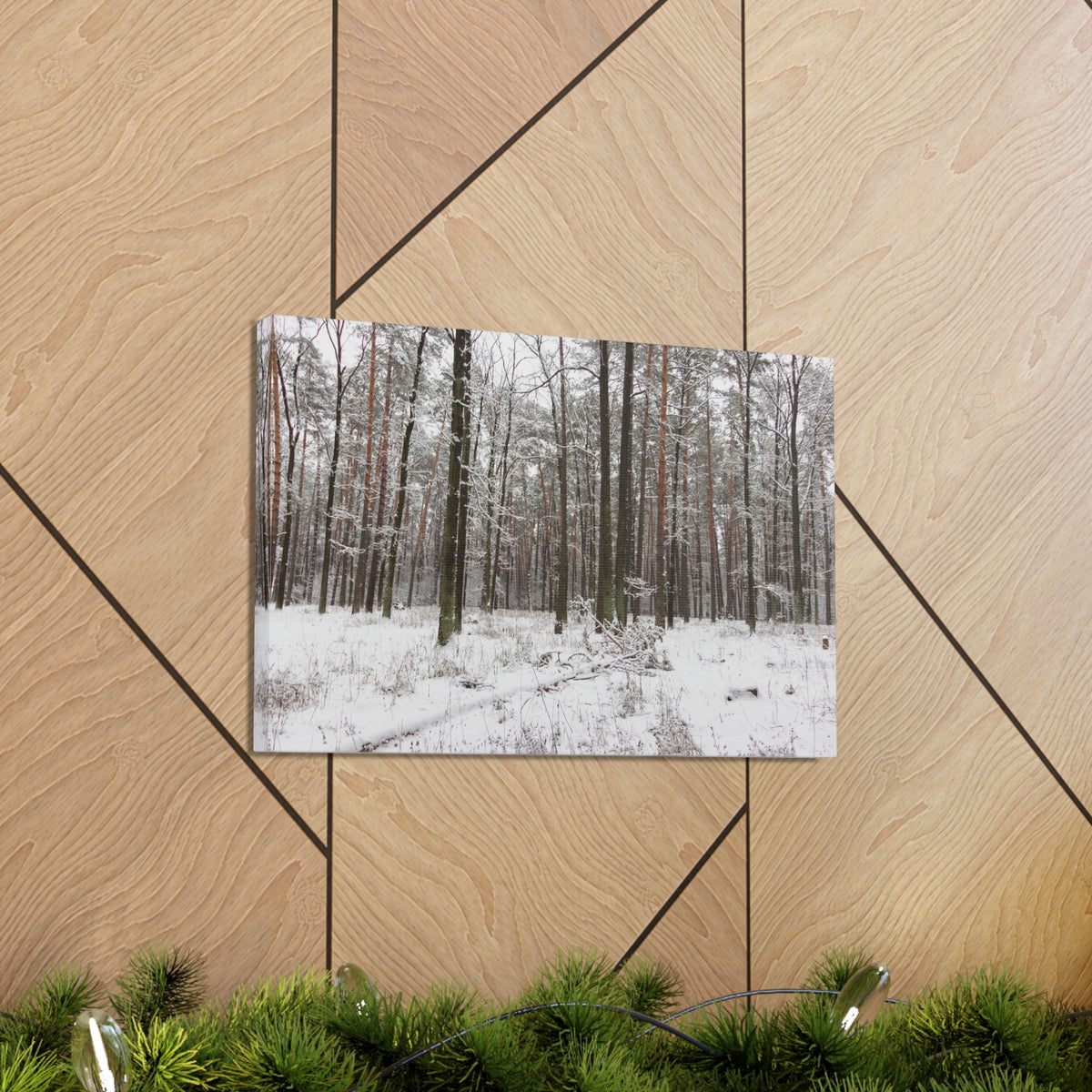 Winter Tree Covered In Snow Forest Nature Wilderness Photography Canvas Wall Art for Home Decor Ready-to-Hang-Express Your Love Gifts