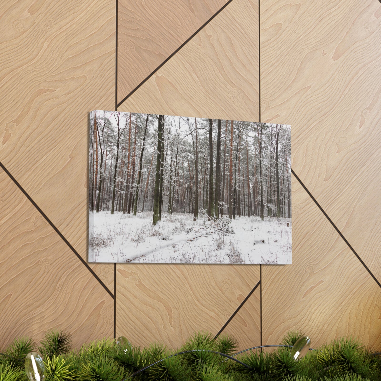 Winter Tree Covered In Snow Forest Nature Wilderness Photography Canvas Wall Art for Home Decor Ready-to-Hang-Express Your Love Gifts