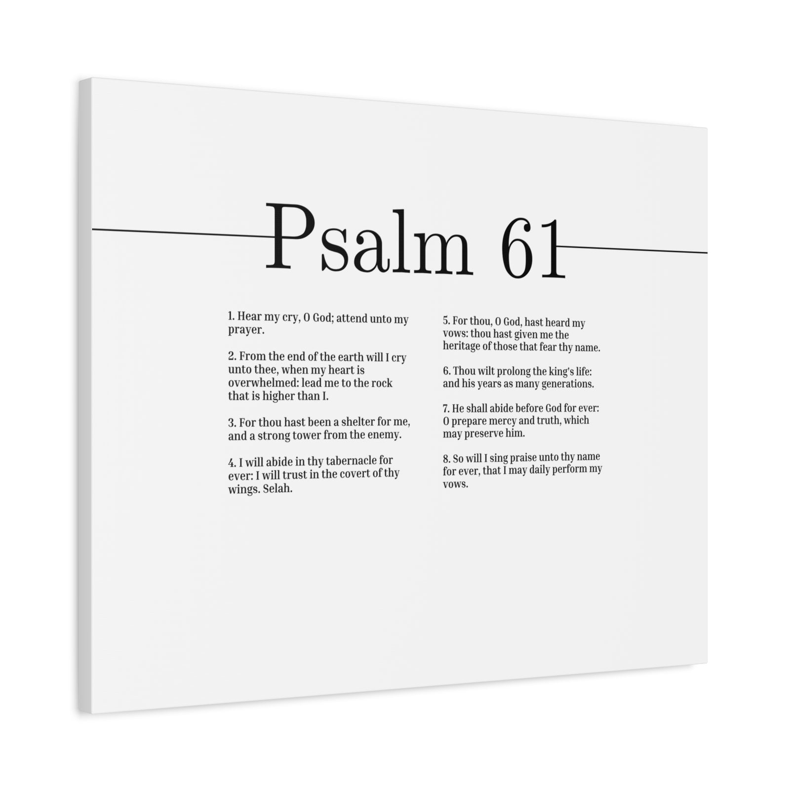 Scripture Canvas Hear My Cry, O God Psalm 61 Christian Wall Art Bible Verse Print Ready to Hang-Express Your Love Gifts