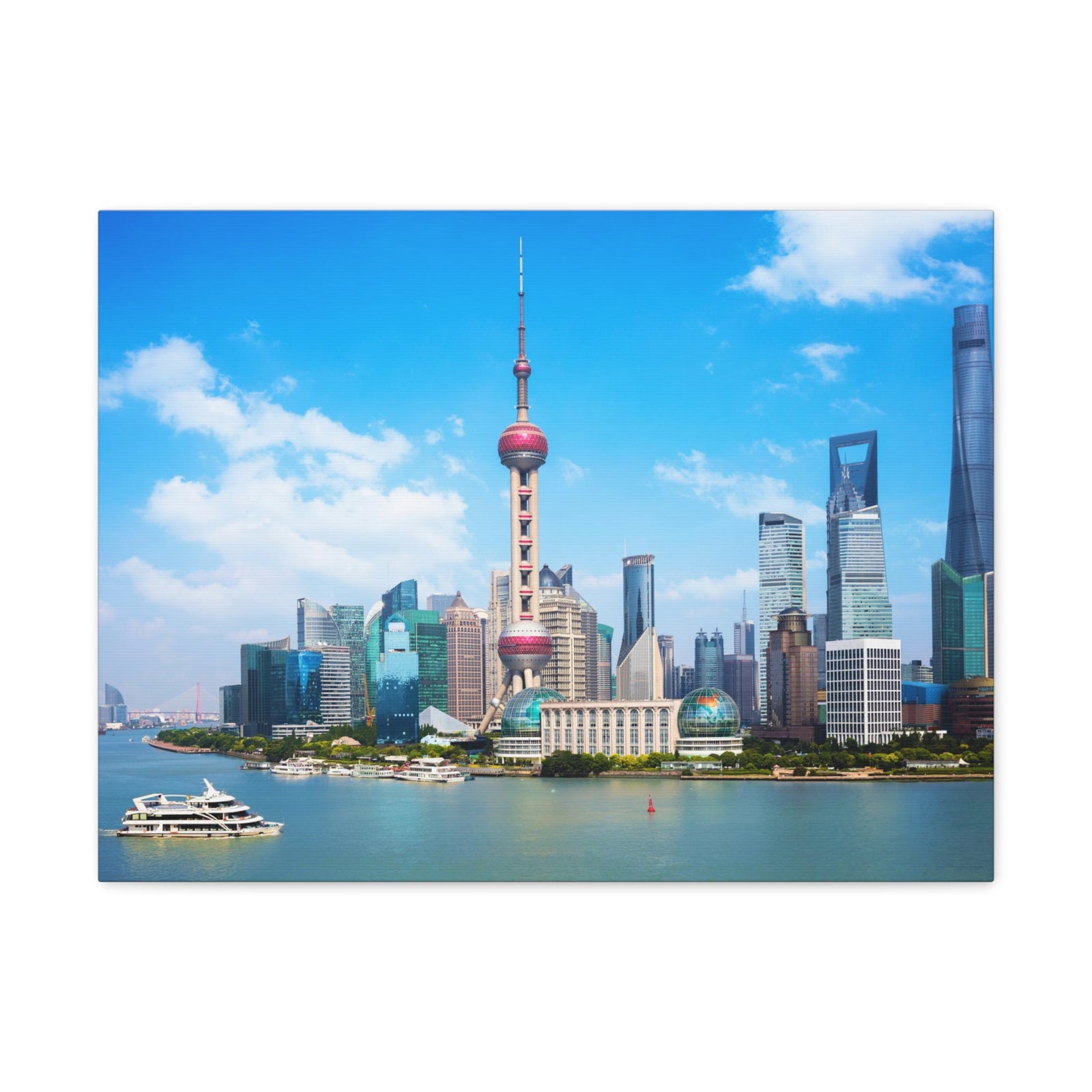 Shanghai Daytime Skyline Canvas Artwork High-Quality Breathtaking Stunning Cityscape for Home Decor Ready to Hang-Express Your Love Gifts