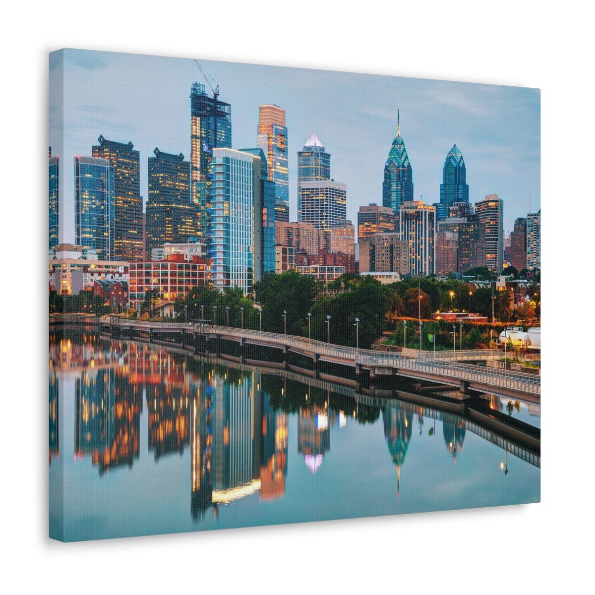 Philadelphia Daytime Skyline Canvas Artwork High-Quality Breathtaking Stunning Cityscape for Home Decor Ready to Hang-Express Your Love Gifts