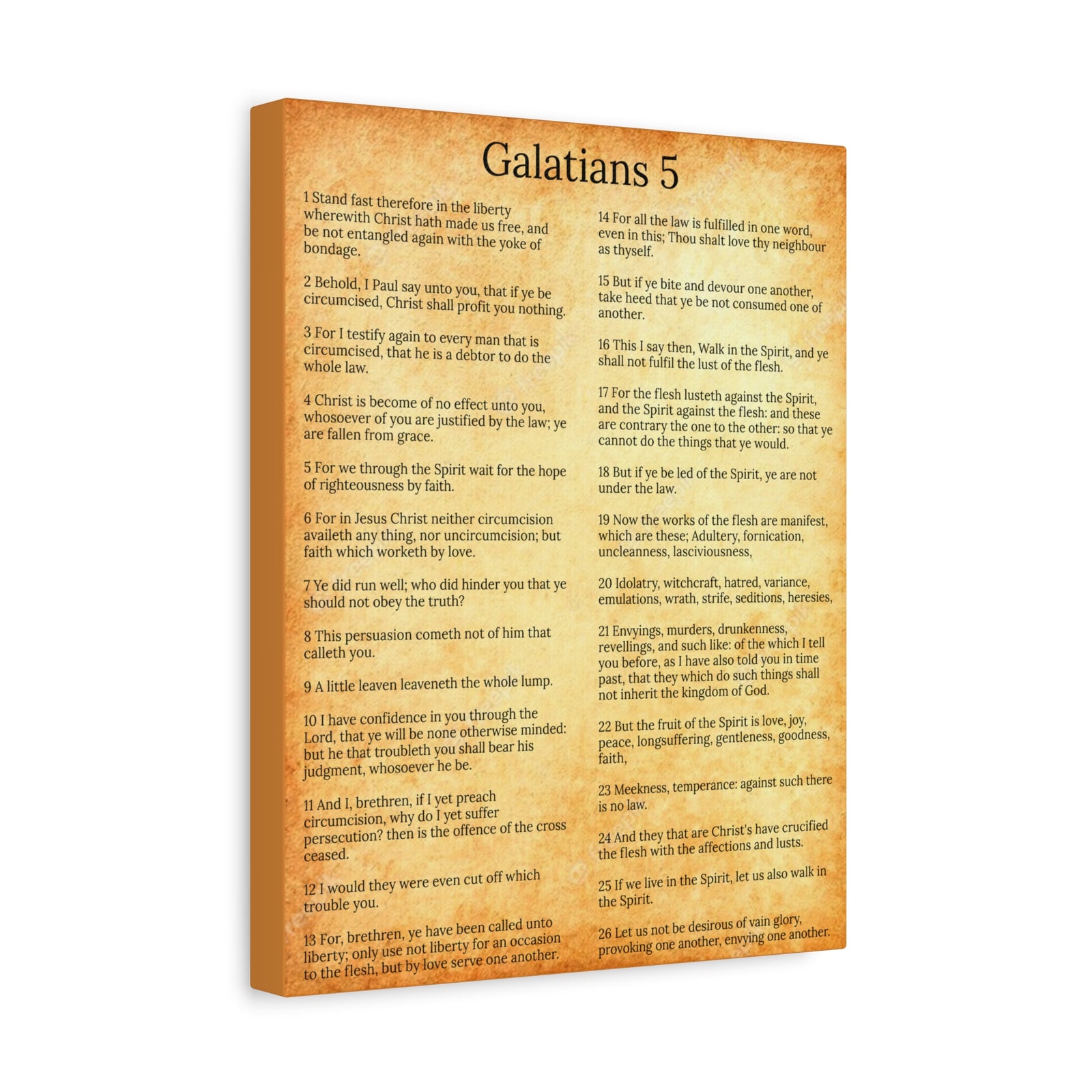 Scripture Walls Galatians 5 Chapter Gold Fruit of the Spirit Christian Wall Art Print Ready to Hang Unframed-Express Your Love Gifts