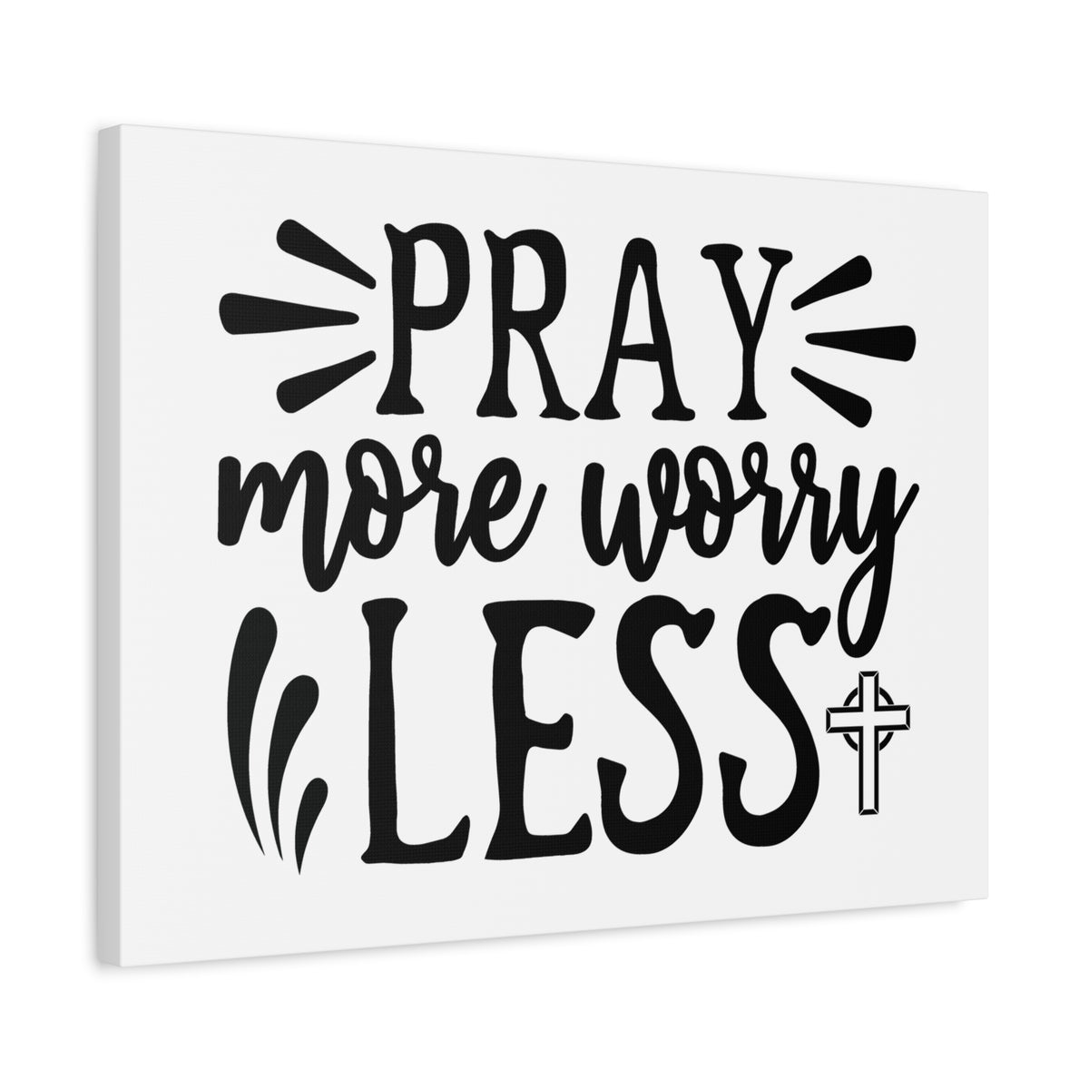 Scripture Walls Pray More Worry Less Psalm 34:4 Christian Wall Art Print Ready to Hang-Express Your Love Gifts