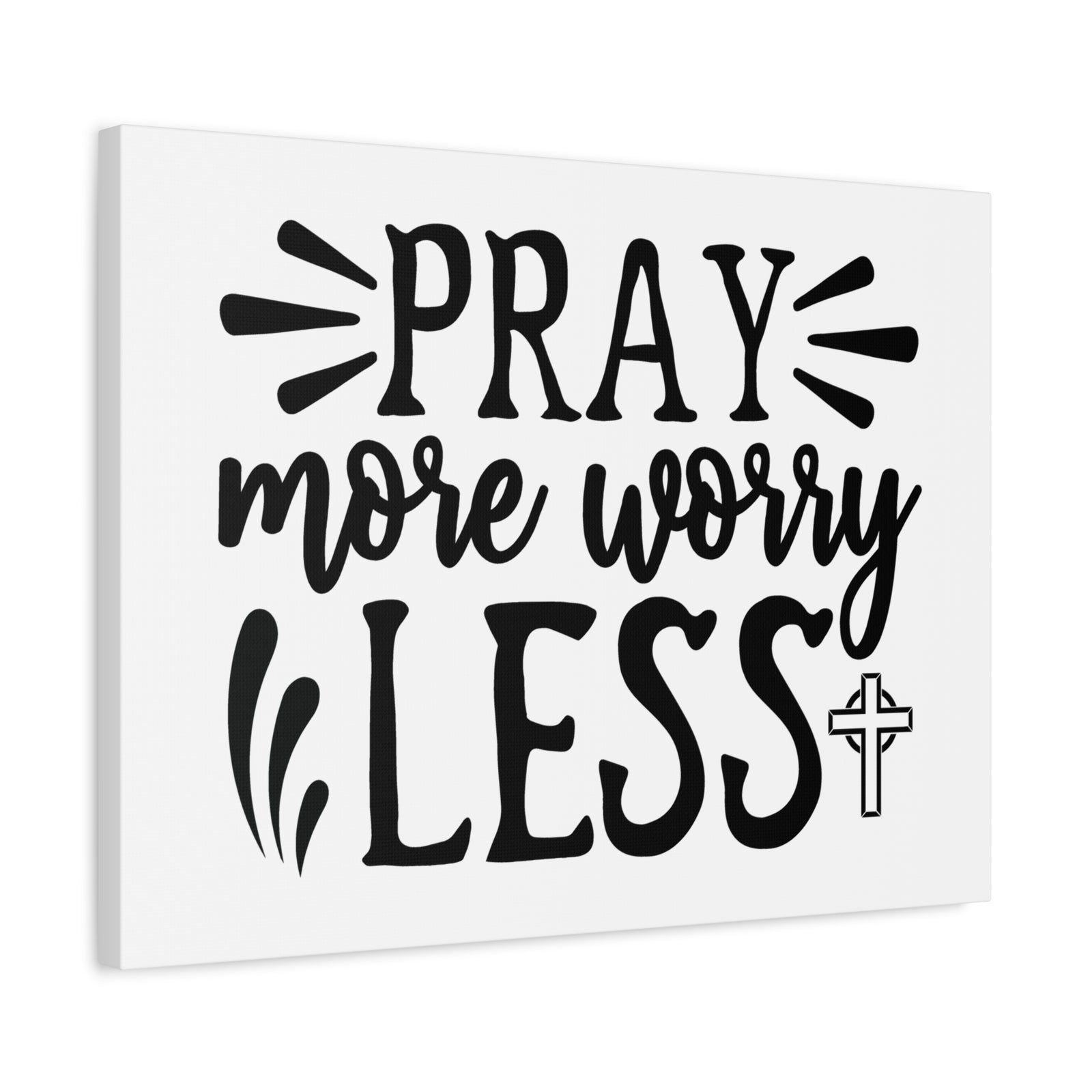 Scripture Walls Pray More Worry Less Psalm 34:4 Christian Wall Art Print Ready to Hang-Express Your Love Gifts