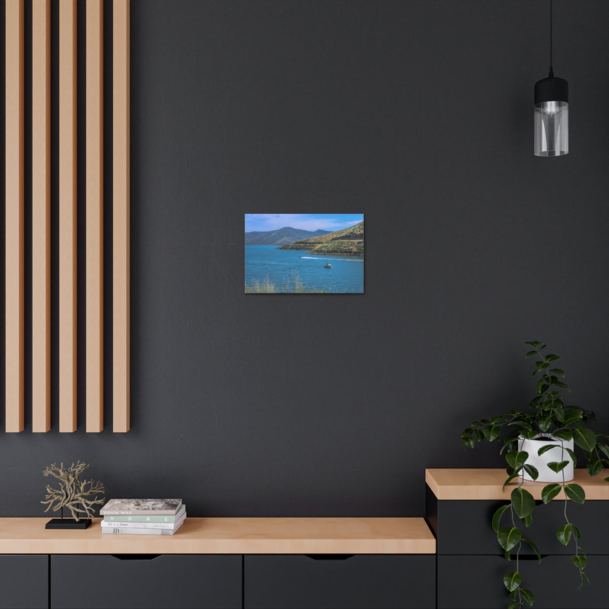 Mountain Valley Lake Nature Wilderness Photography Canvas Wall Art for Home Decor Ready-to-Hang-Express Your Love Gifts