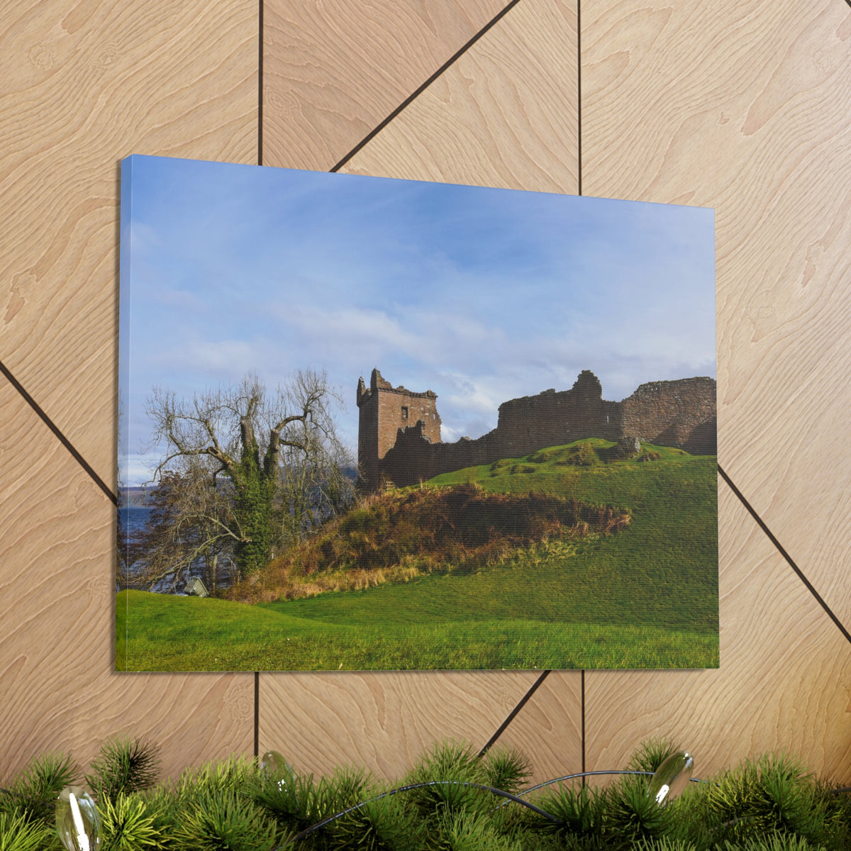 Ruins of Urquhart Scotland Nature Wilderness Photography Canvas Wall Art for Home Decor Ready-to-Hang-Express Your Love Gifts
