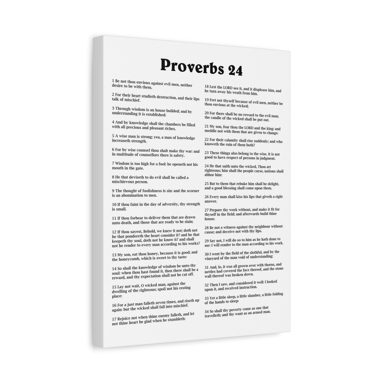 Scripture Walls Proverbs Chapter 24 White Bible Canvas Christian Wall Art Ready to Hang Unframed-Express Your Love Gifts