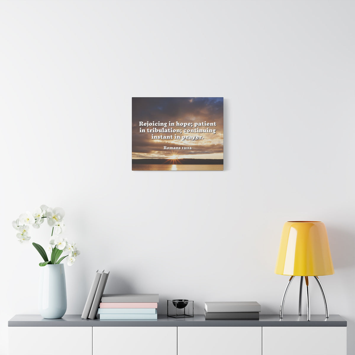 Scripture Walls Rejoicing In Hope Romans 12:12 Bible Verse Canvas Christian Wall Art Ready to Hang-Express Your Love Gifts
