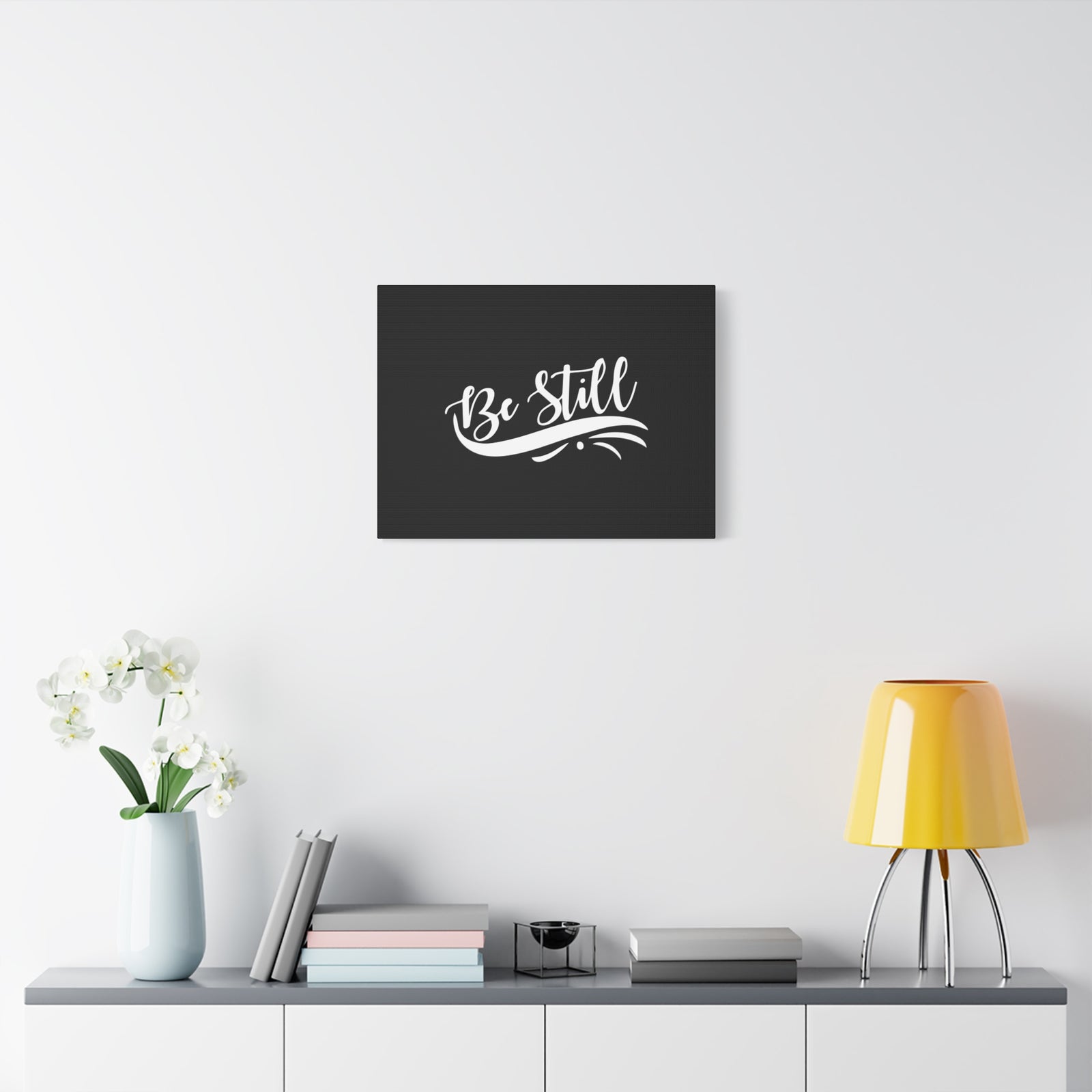 Scripture Canvas Be Still Swoosh Psalm 46:10 Christian Wall Art Bible Verse Print Ready to Hang-Express Your Love Gifts