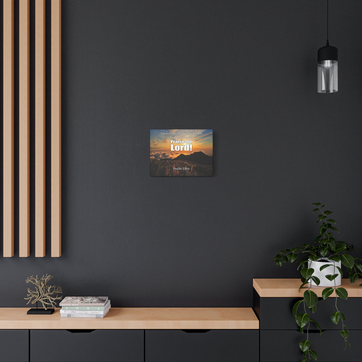 Scripture Canvas Praise The Lord Psalm 150:6 Christian Wall Art Bible Verse Print Ready to Hang-Express Your Love Gifts