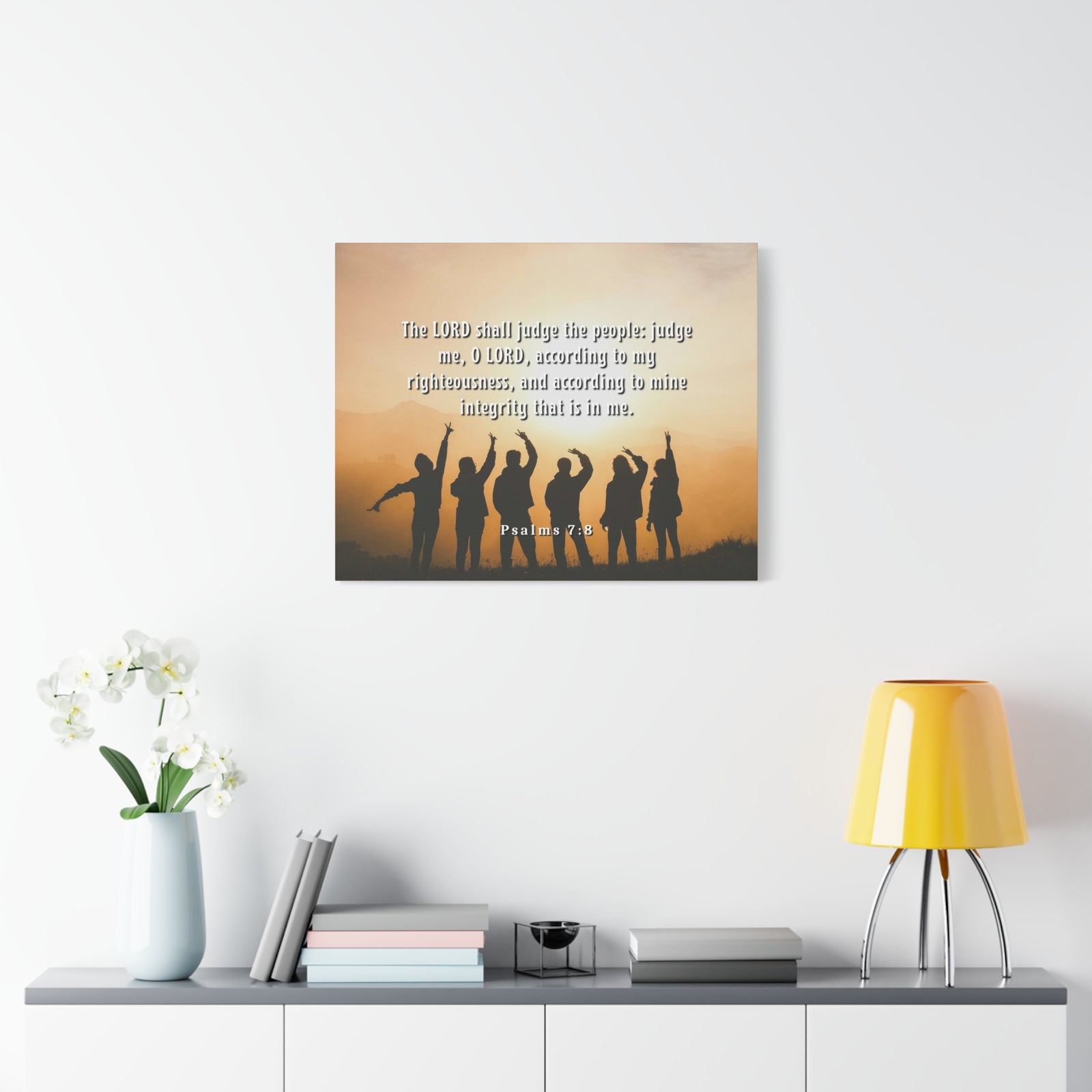 Scripture Canvas Judge The People Psalms 7:8 Christian Wall Art Bible Verse Print Ready to Hang-Express Your Love Gifts