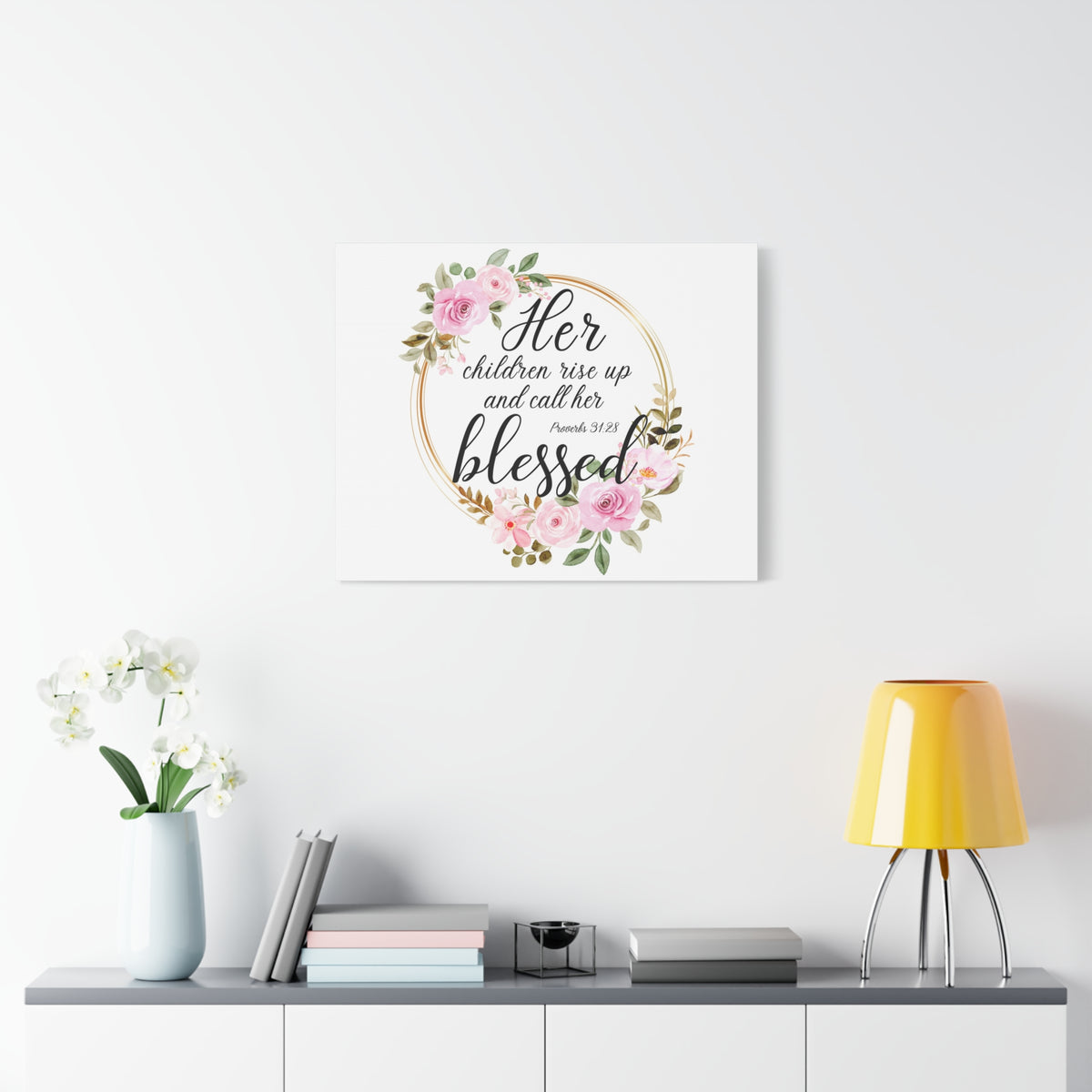 Scripture Walls Proverbs 31:28 She is Blessed Bible Verse Canvas Christian Wall Art Ready to Hang Unframed-Express Your Love Gifts