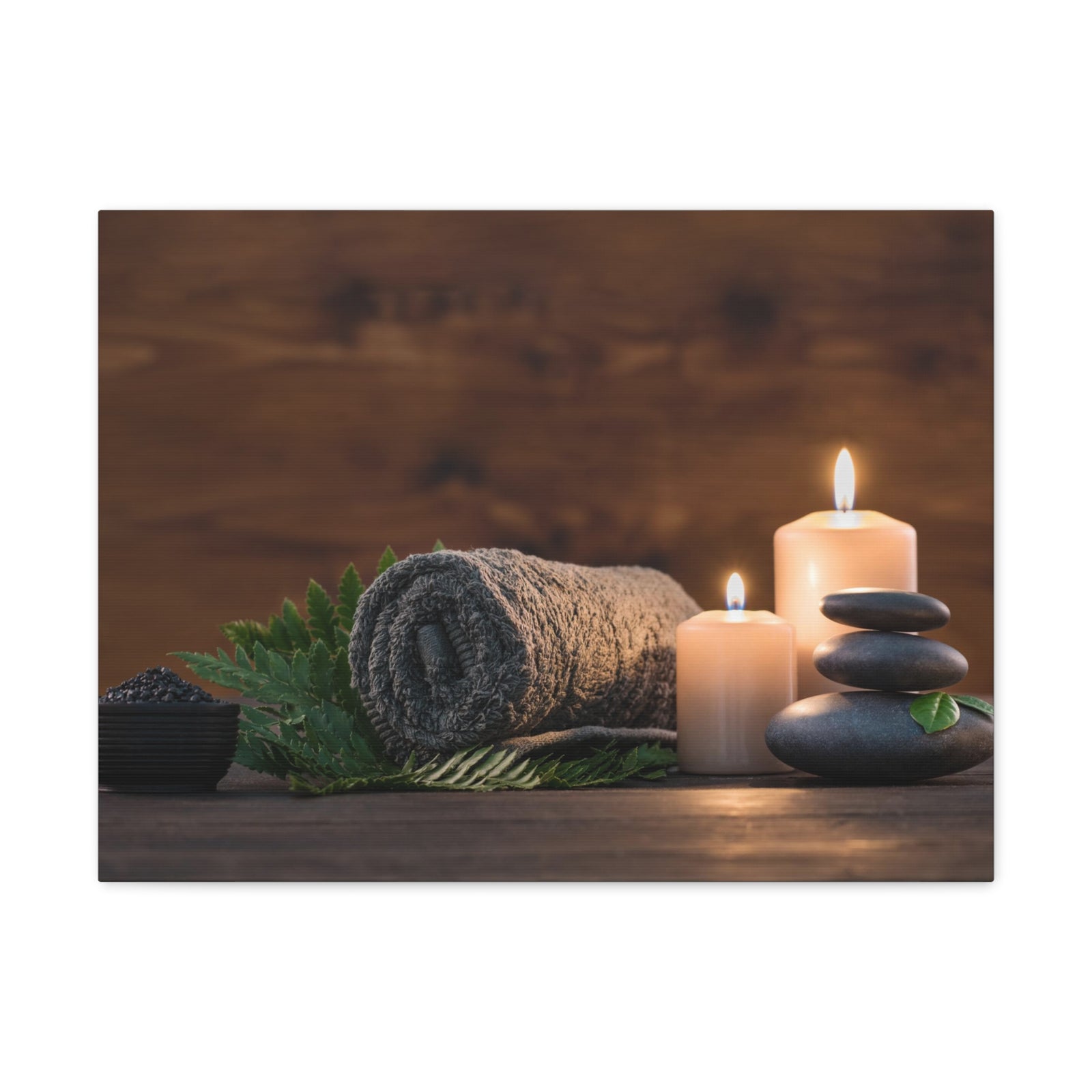 Towel on Fern Forest Floral Nature Photography Canvas Wall Art for Home Decor Ready-to-Hang-Express Your Love Gifts