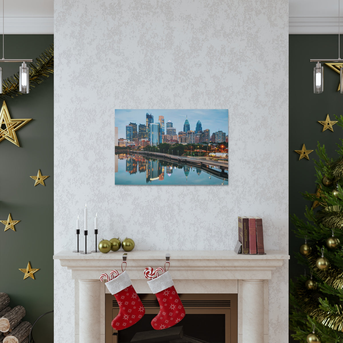 Philadelphia Daytime Skyline Canvas Artwork High-Quality Breathtaking Stunning Cityscape for Home Decor Ready to Hang-Express Your Love Gifts