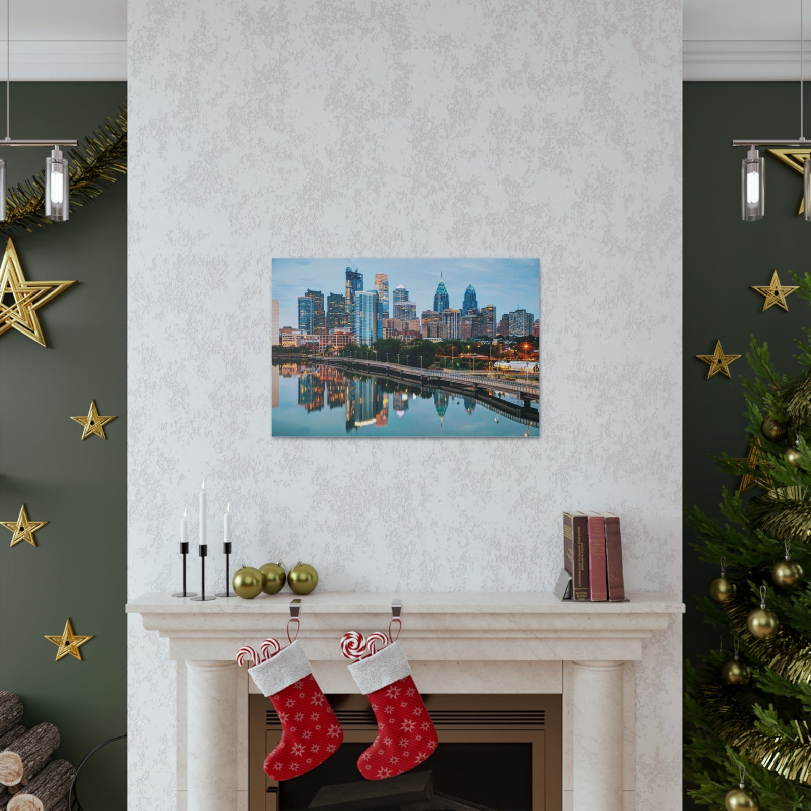 Philadelphia Daytime Skyline Canvas Artwork High-Quality Breathtaking Stunning Cityscape for Home Decor Ready to Hang-Express Your Love Gifts