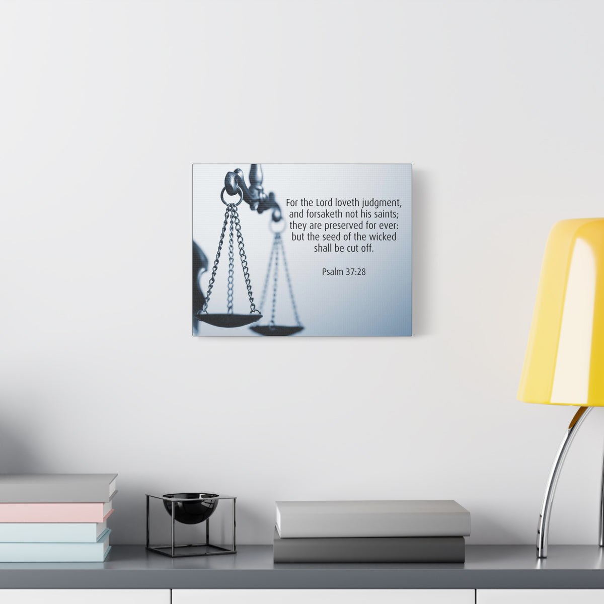 Scripture Canvas Lord Loveth Judgment Psalm 37:28 Christian Wall Art Bible Verse Print Ready to Hang-Express Your Love Gifts