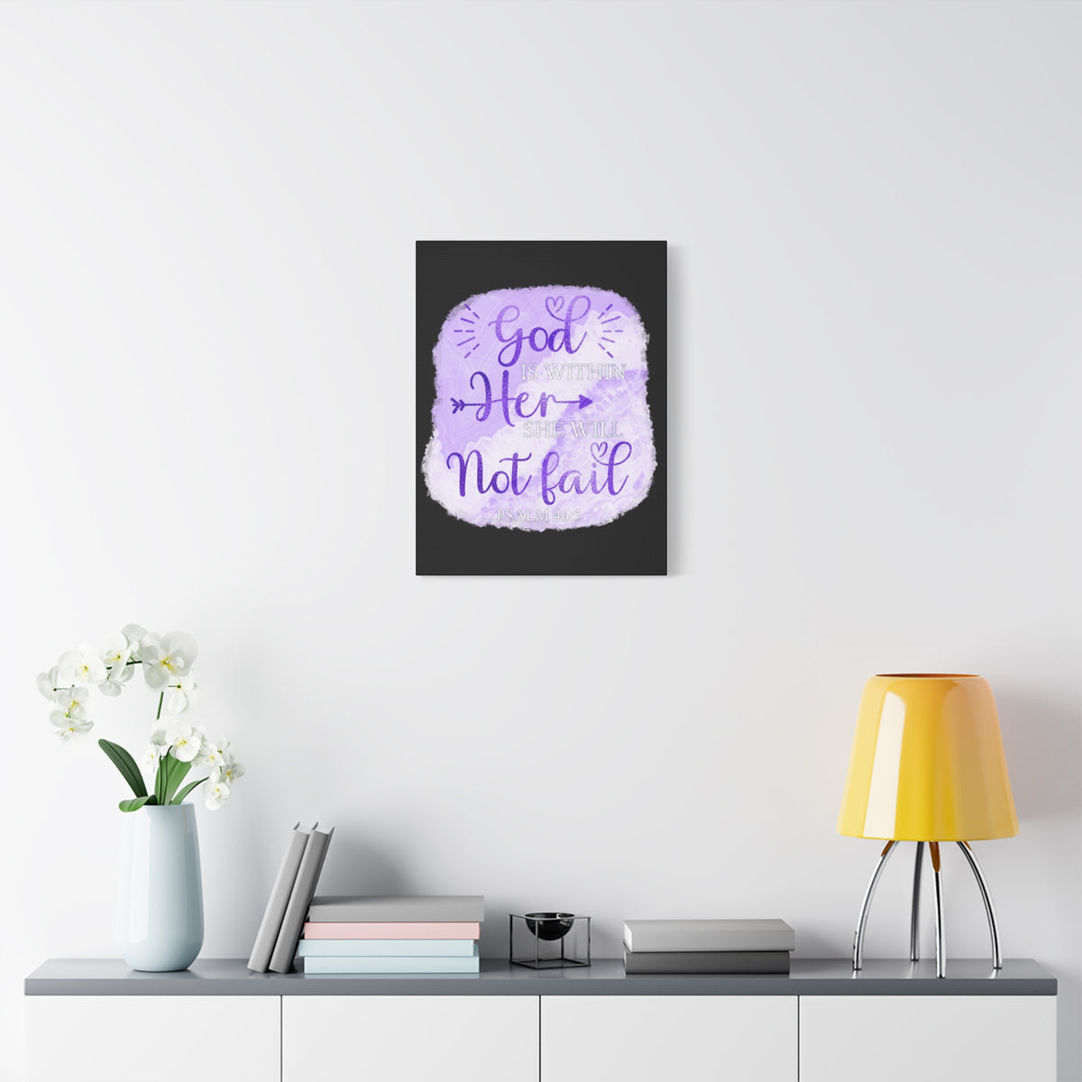 Scripture Walls Psalm 46:5 God is Within Her Bible Verse Canvas Christian Wall Art Ready to Hang Unframed-Express Your Love Gifts