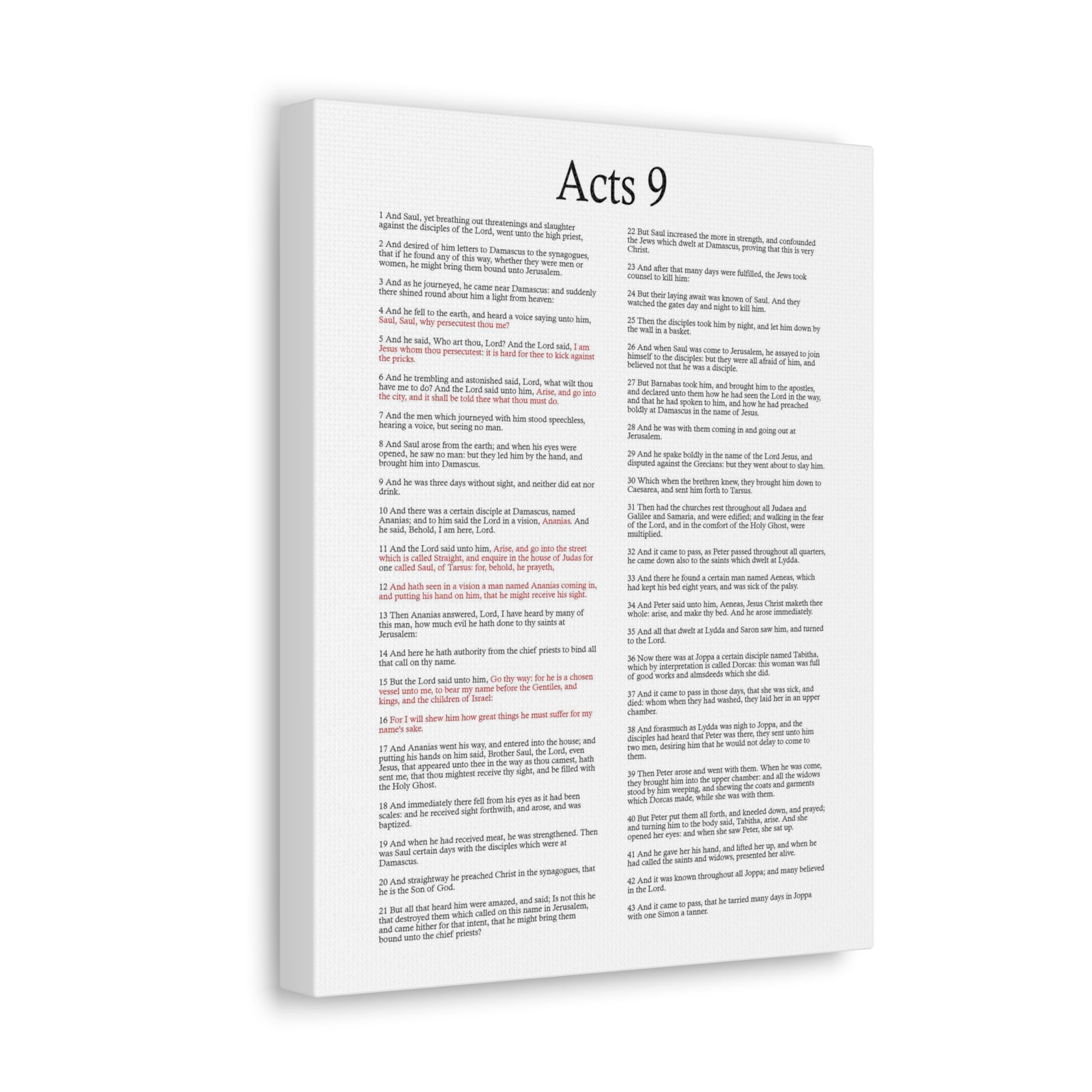 Scripture Walls Acts 9 Conversion of Saul Christ Words in Red Bible Verse Canvas Christian Wall Art Ready to Hang Unframed-Express Your Love Gifts
